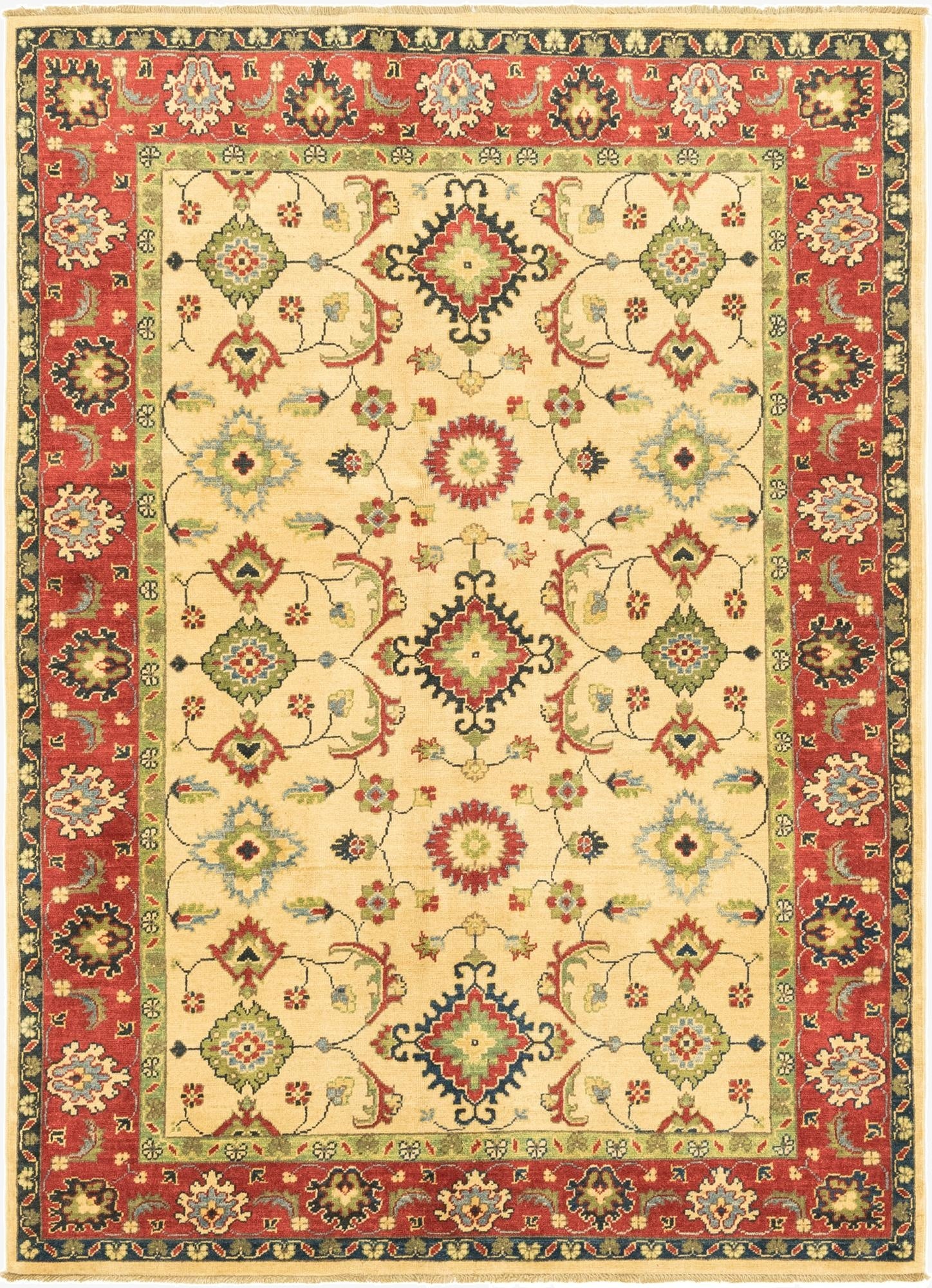  4' 10 x 6' 8  Hand Knotted Kazak Rug