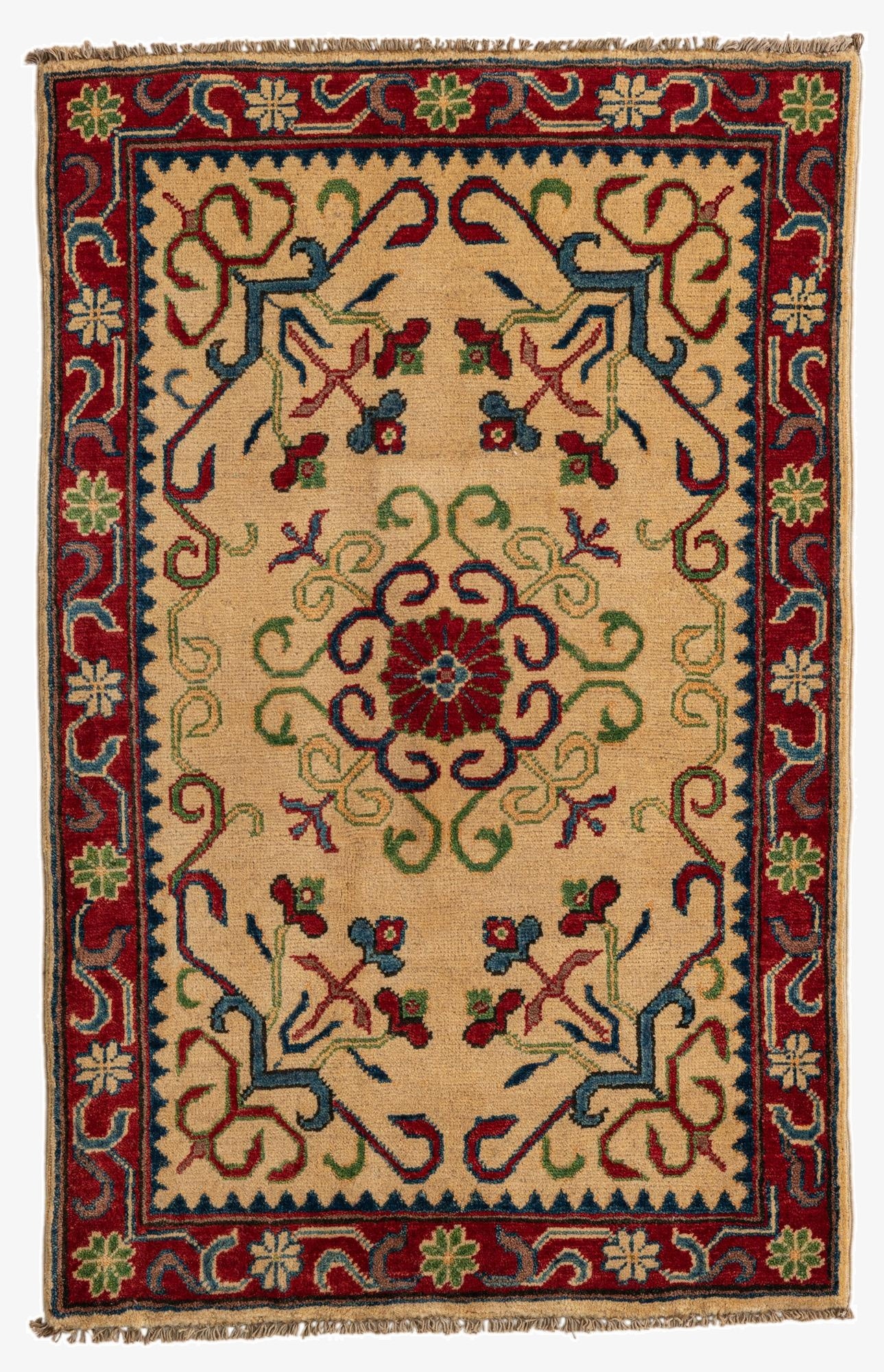  2' 8 x 4' 2  Hand Knotted Kazak Rug