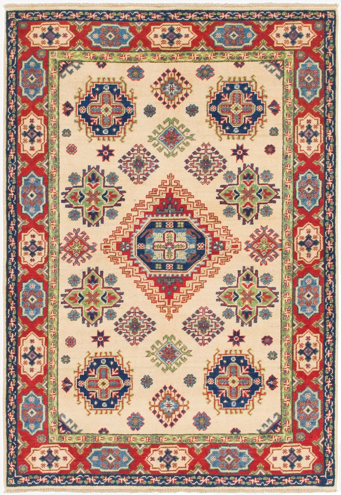  4' x 5' 10  Hand Knotted Kazak Rug