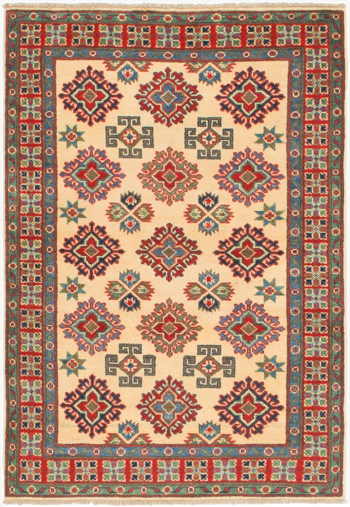  3' 3 x 4' 10  Hand Knotted Kazak Rug