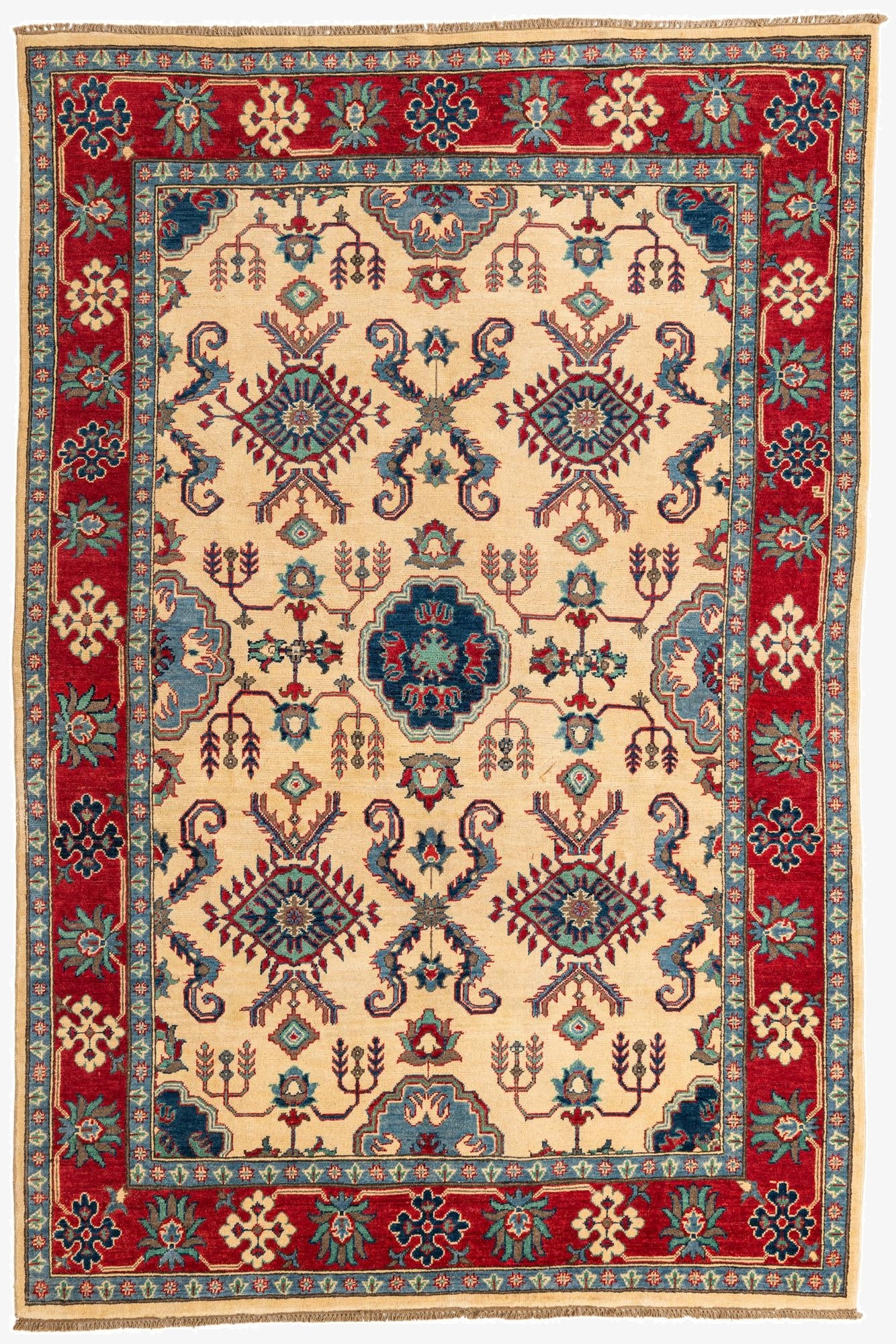  5' 10 x 9'  Hand Knotted Kazak Rug