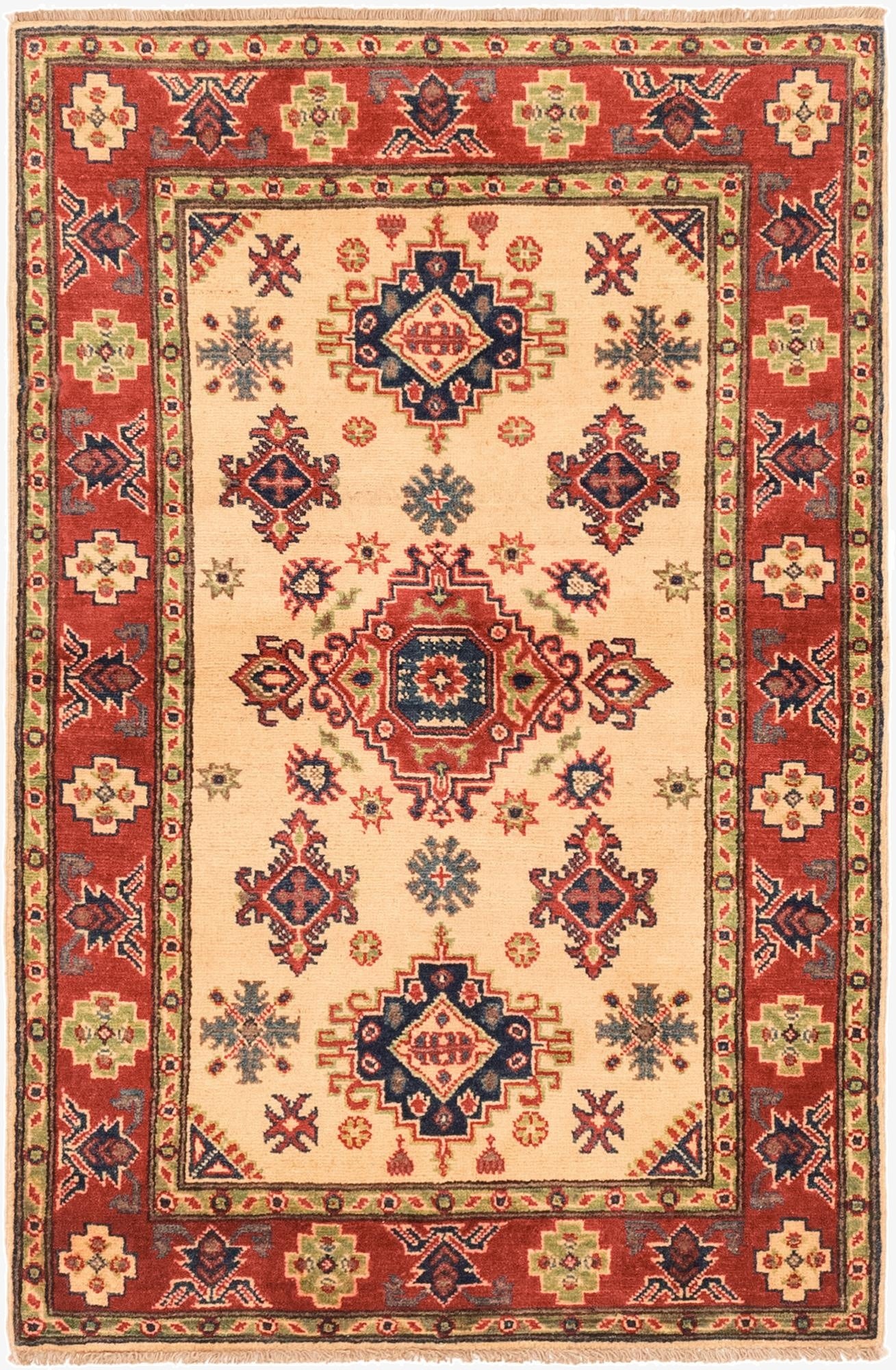  3' 3 x 5'  Hand Knotted Kazak Rug