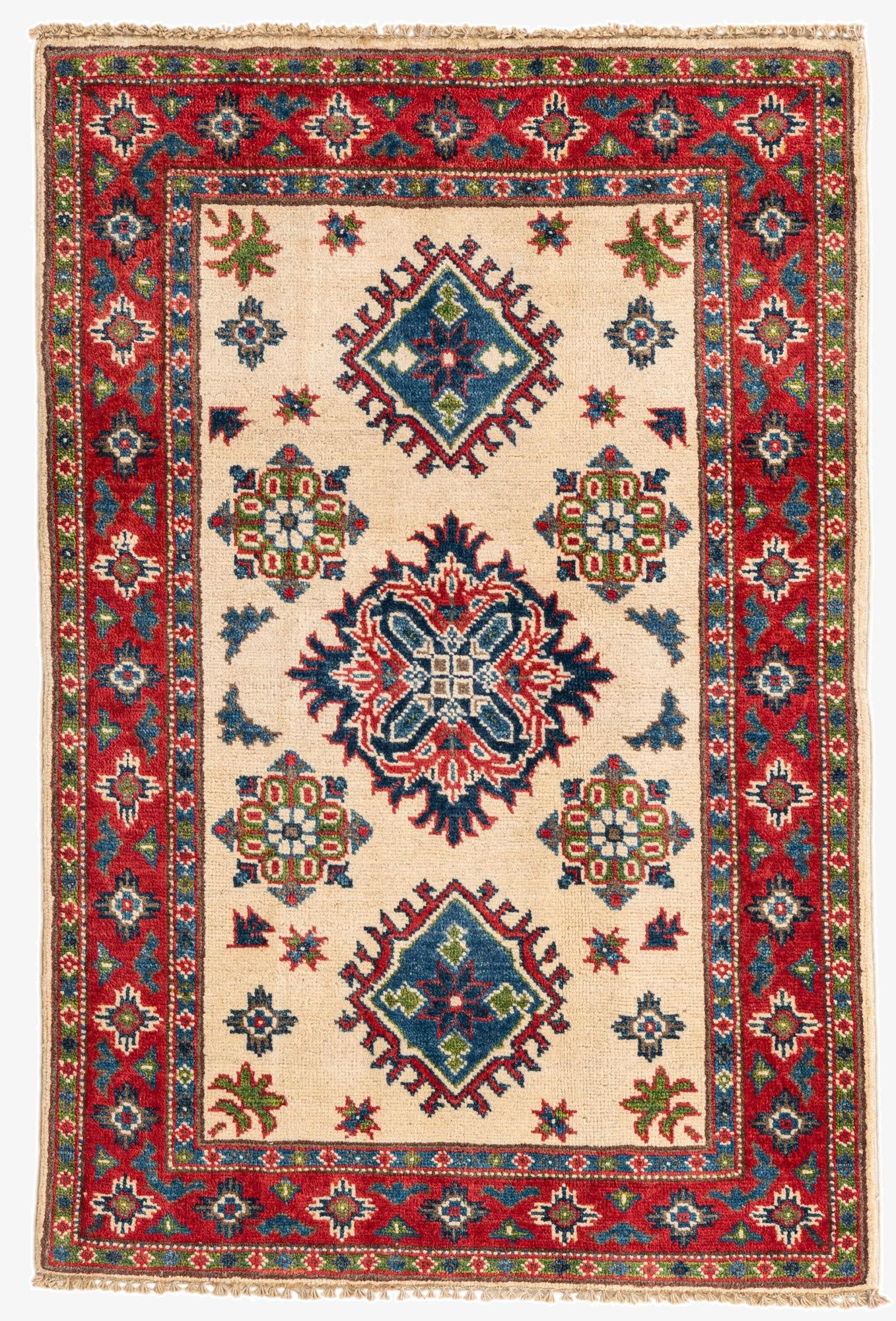  2' 8 x 4'  Hand Knotted Kazak Rug