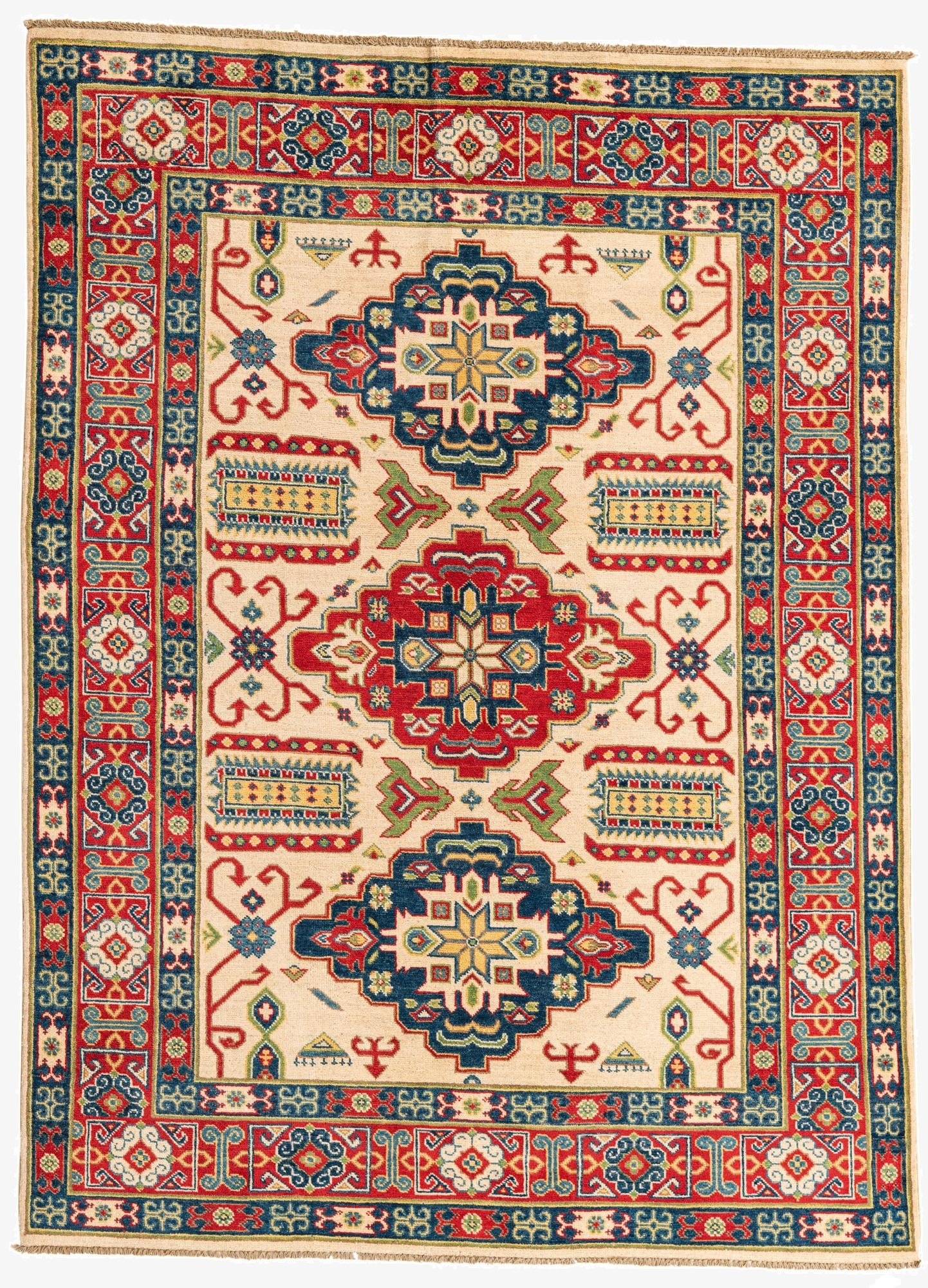  5' 9 x 7' 10  Hand Knotted Kazak Rug