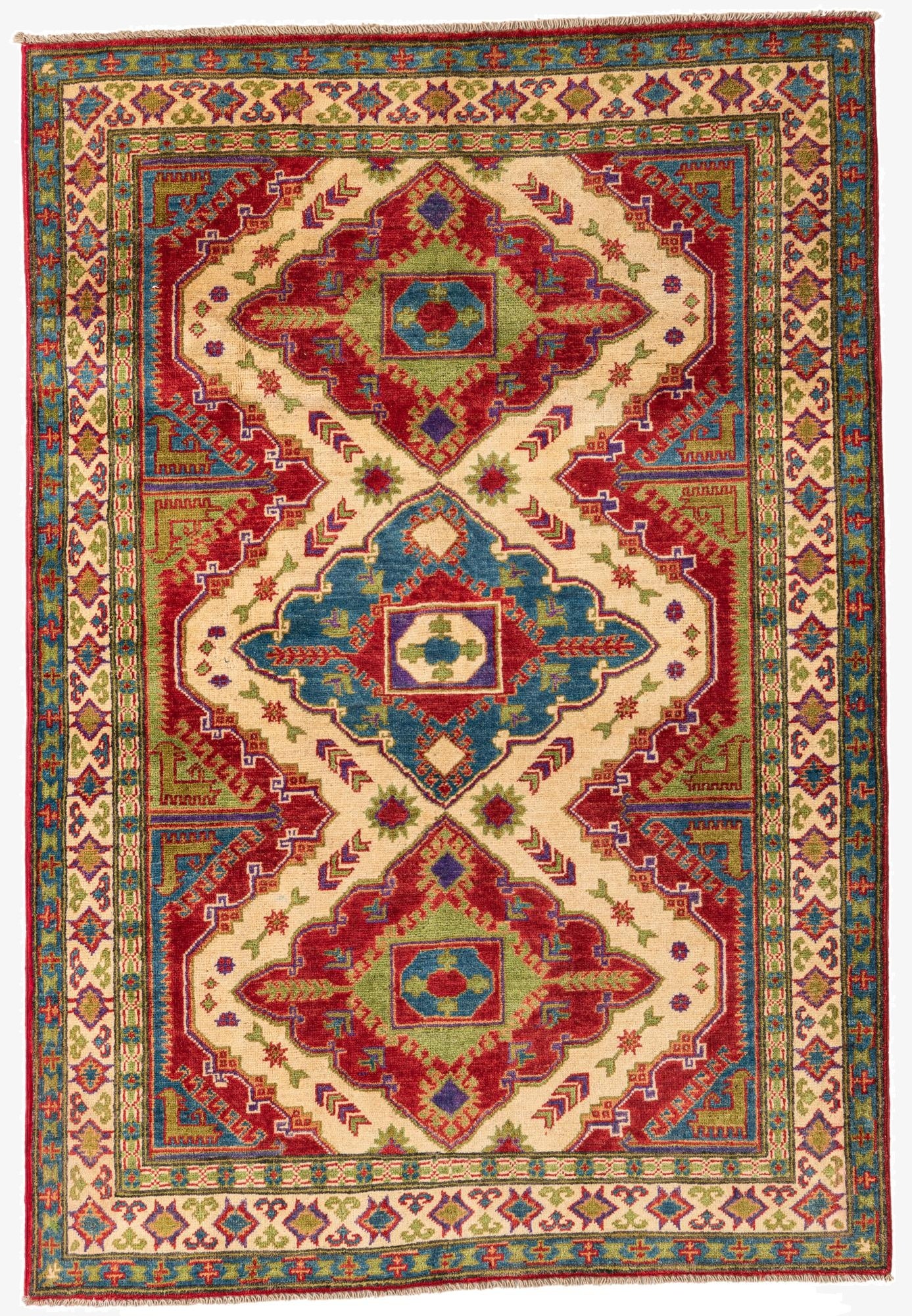  4' x 6'  Hand Knotted Kazak Rug