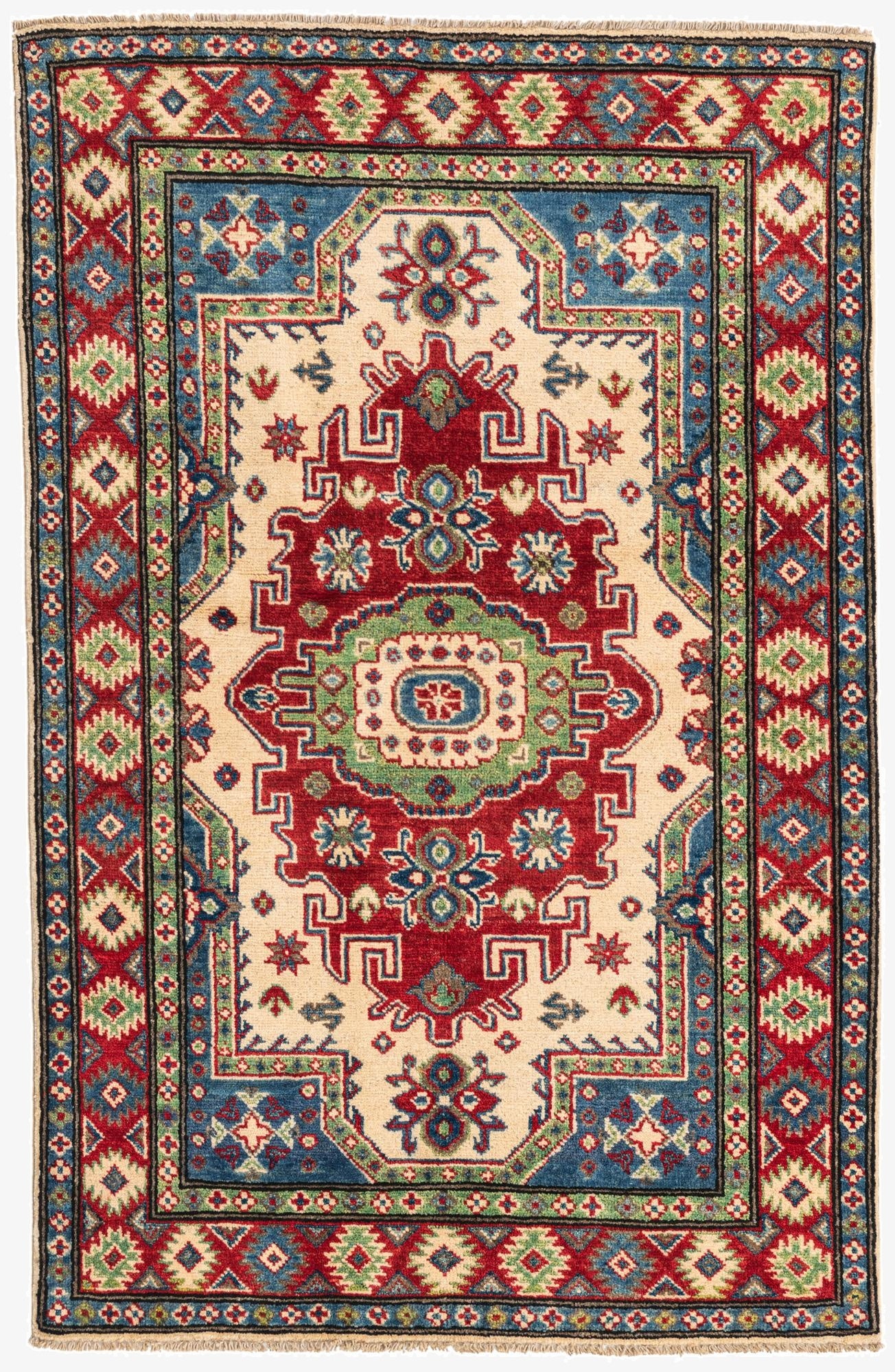 3' 3 x 5' 1  Hand Knotted Kazak Rug