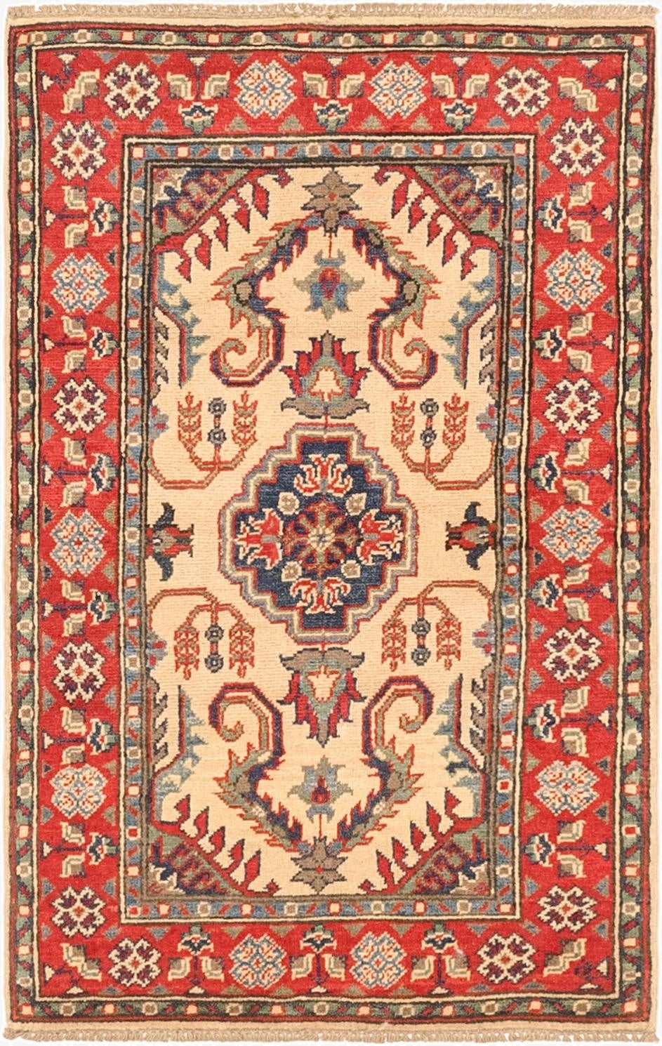  2' 7 x 4' 2  Hand Knotted Kazak Rug