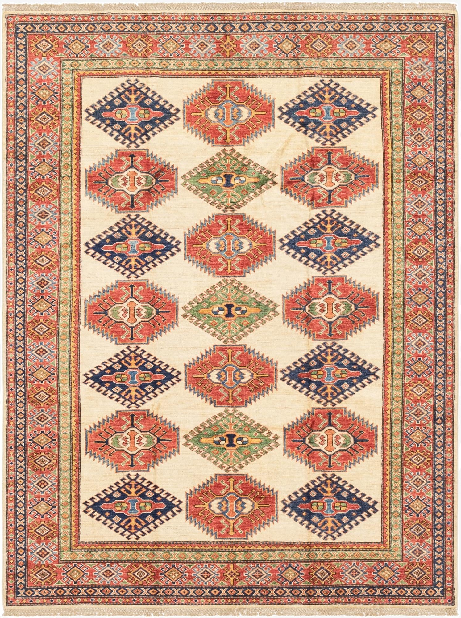  5' 8 x 7' 7  Hand Knotted Kazak Oriental Rug