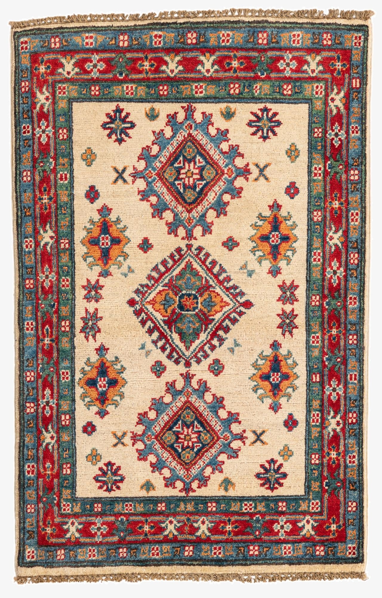  2' 8 x 4' 2  Hand Knotted Kazak Rug