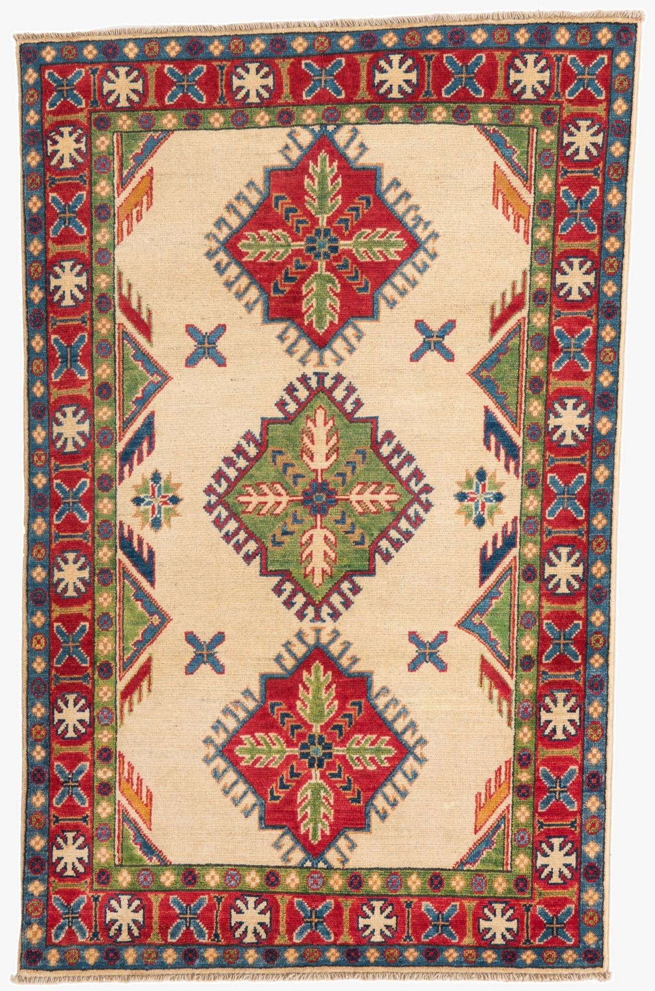  3' 2 x 5'  Hand Knotted Kazak Rug