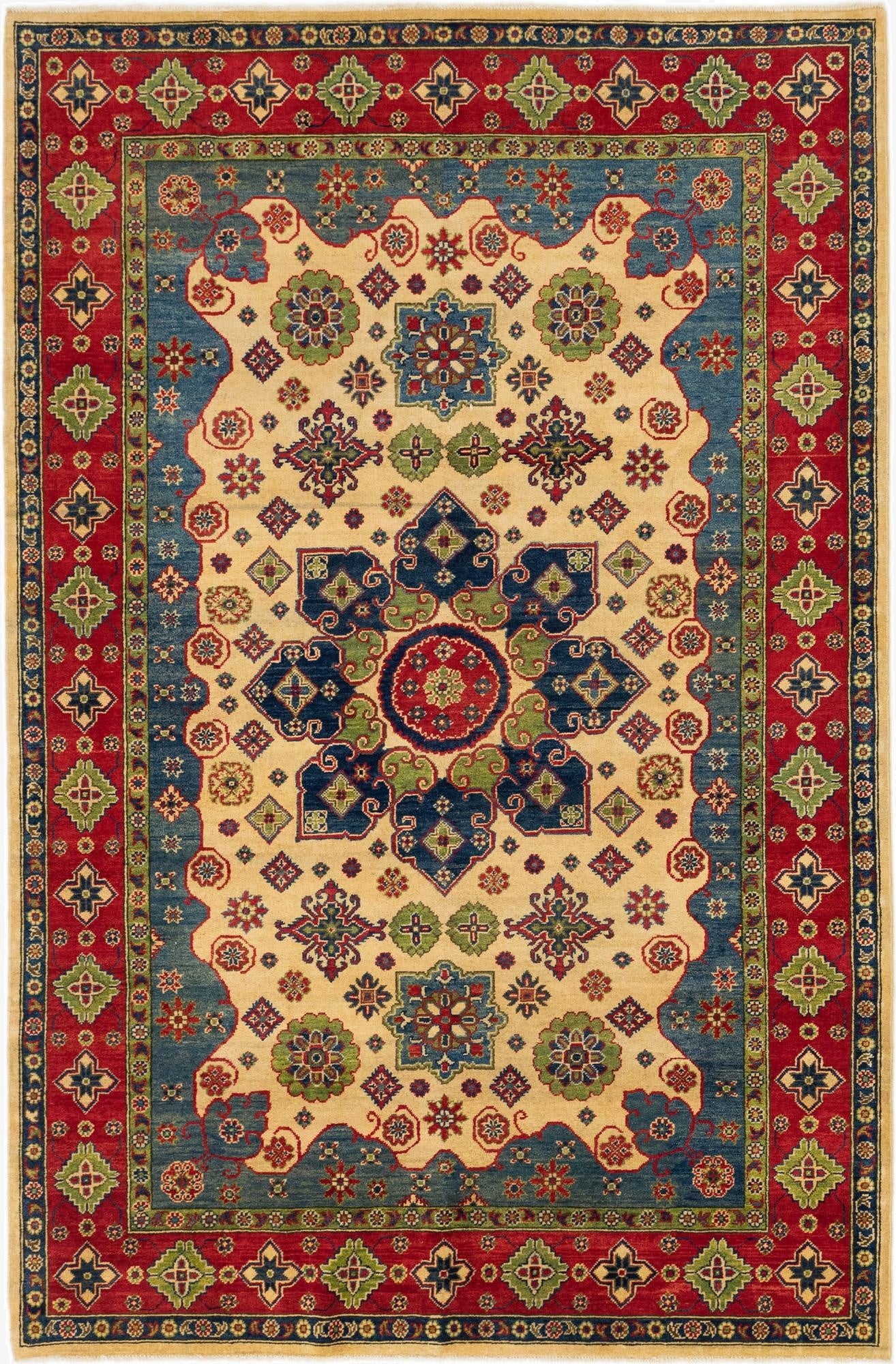  6' 8 x 10' 1  Hand Knotted Kazak Rug