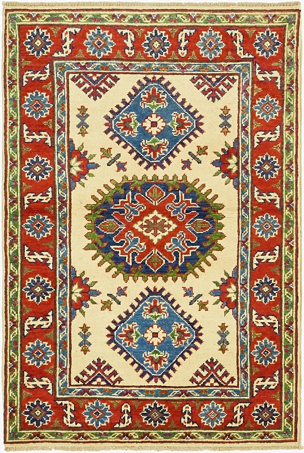  2' 10 x 4' 2  Hand Knotted Kazak Rug