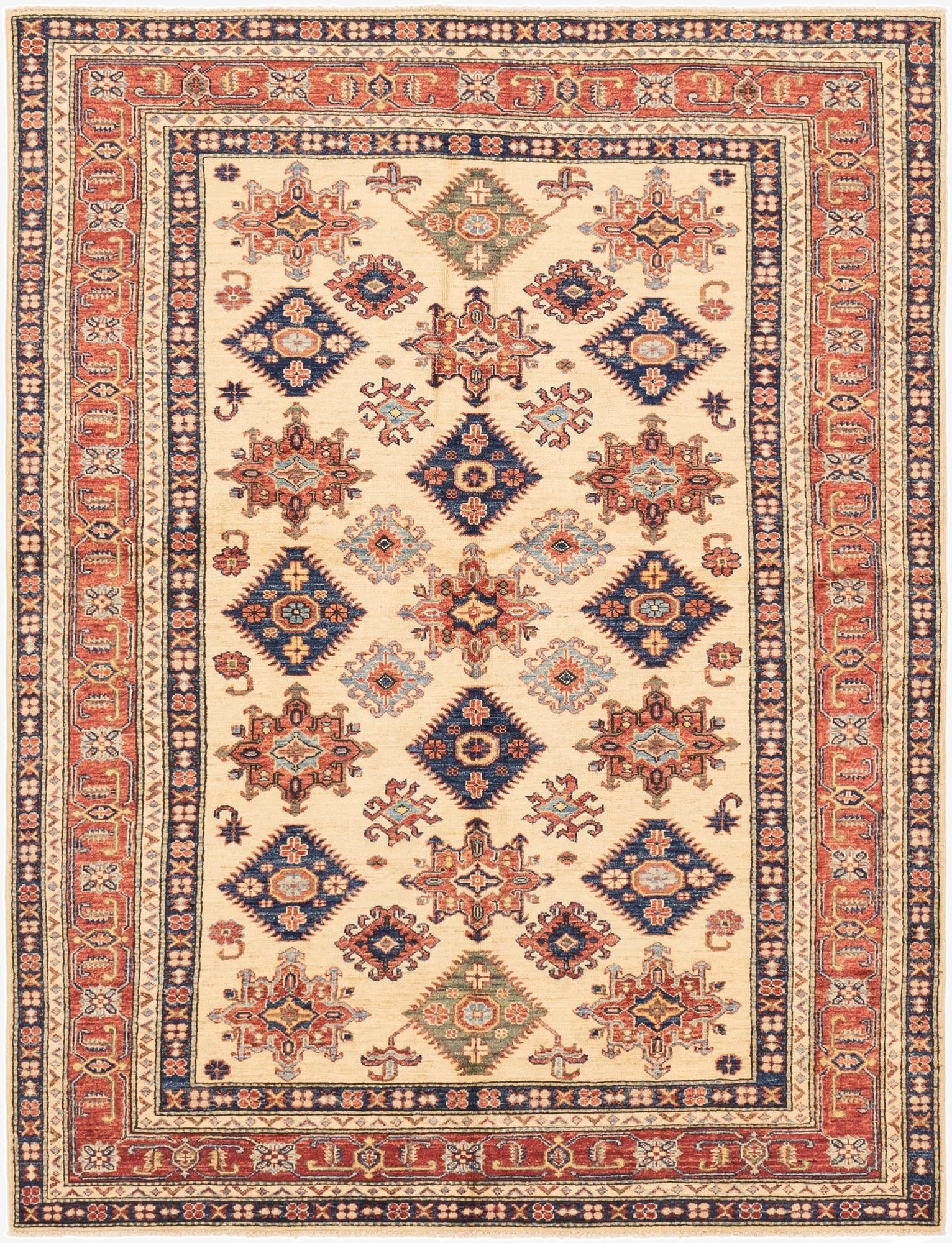  5' 8 x 7' 6  Hand Knotted Kazak Oriental Rug
