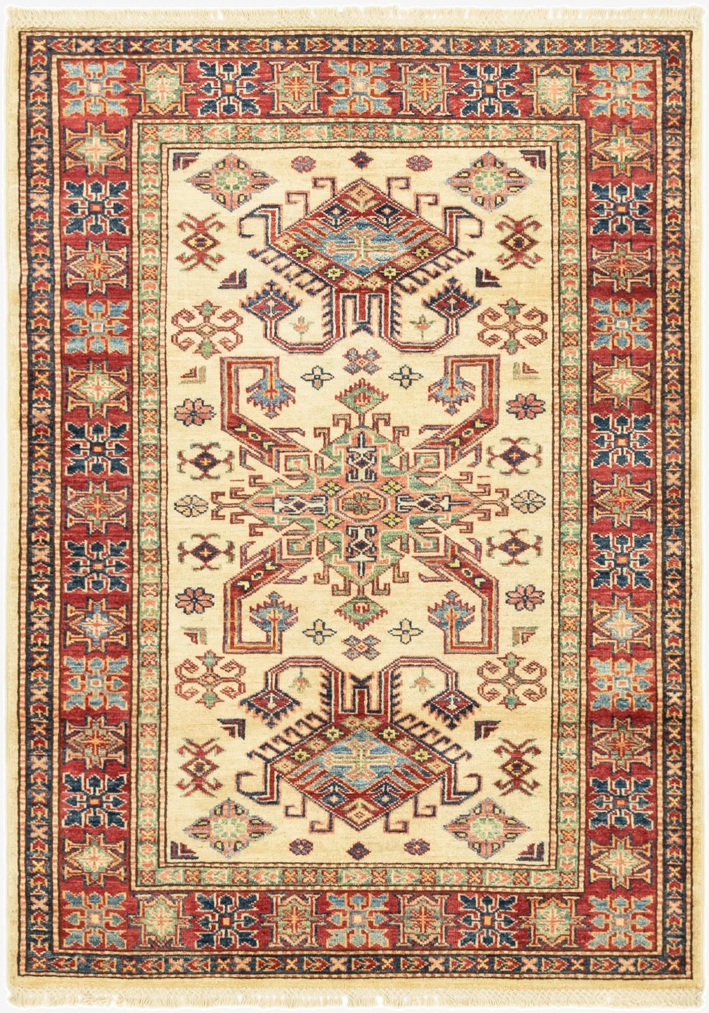  3' 6 x 4' 10  Hand Knotted Kazak Oriental Rug