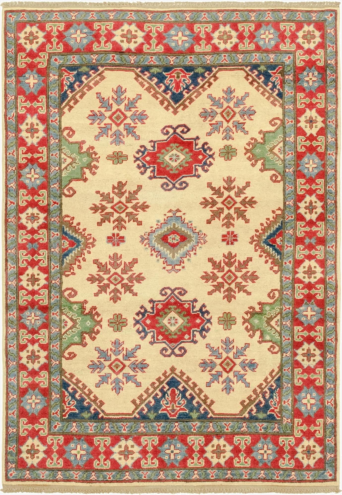 3' 11 x 5' 9  Hand Knotted Kazak Rug