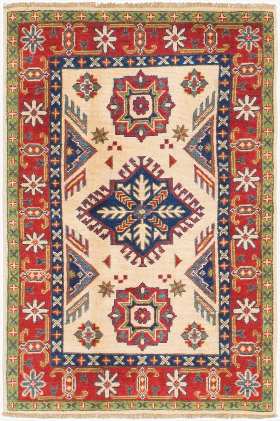  2' 8 x 4' 2  Hand Knotted Kazak Rug