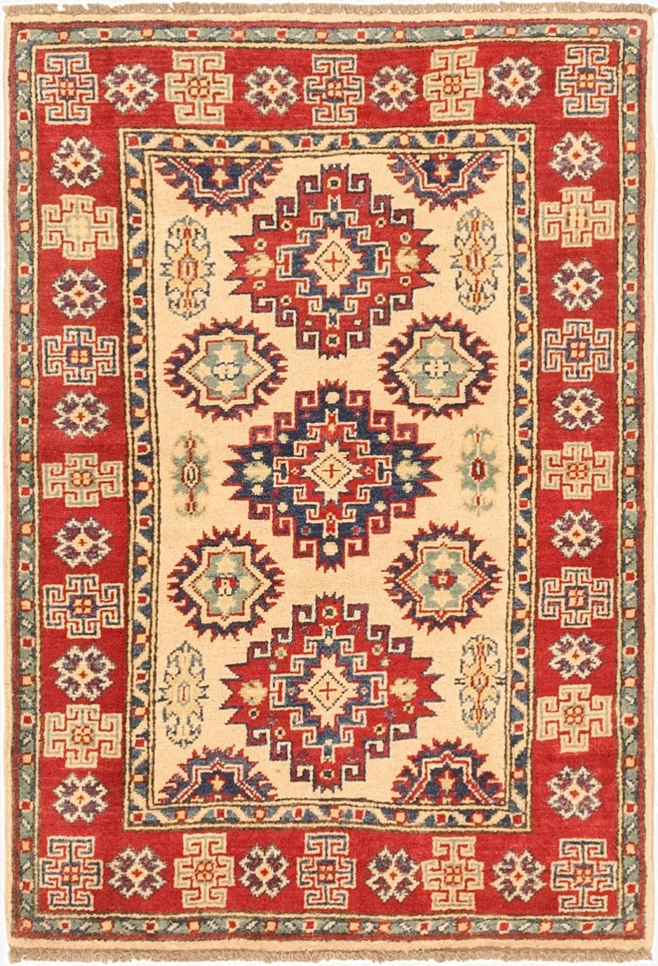  2' 8 x 3' 11  Hand Knotted Kazak Rug