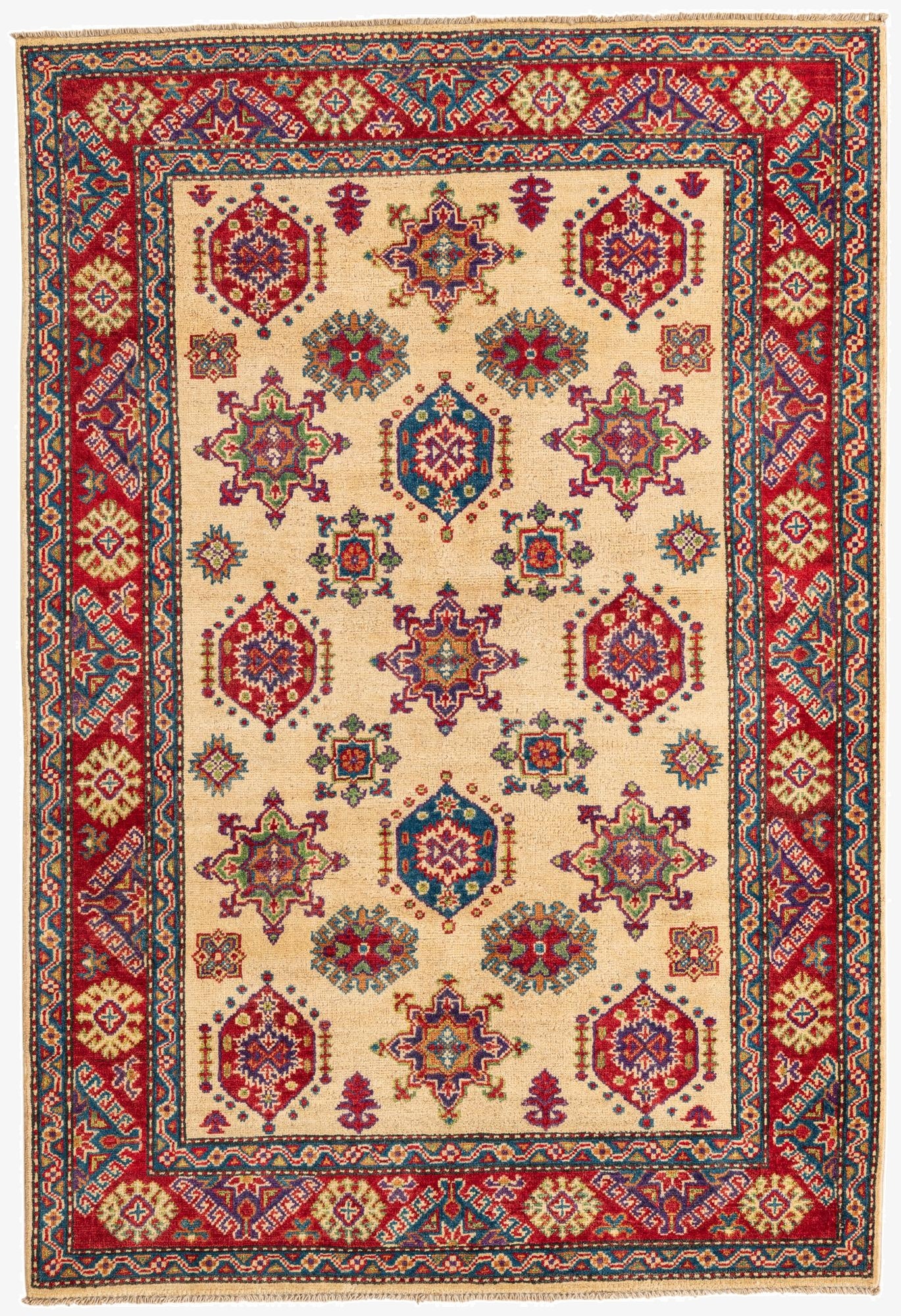  4' 1 x 6'  Hand Knotted Kazak Rug
