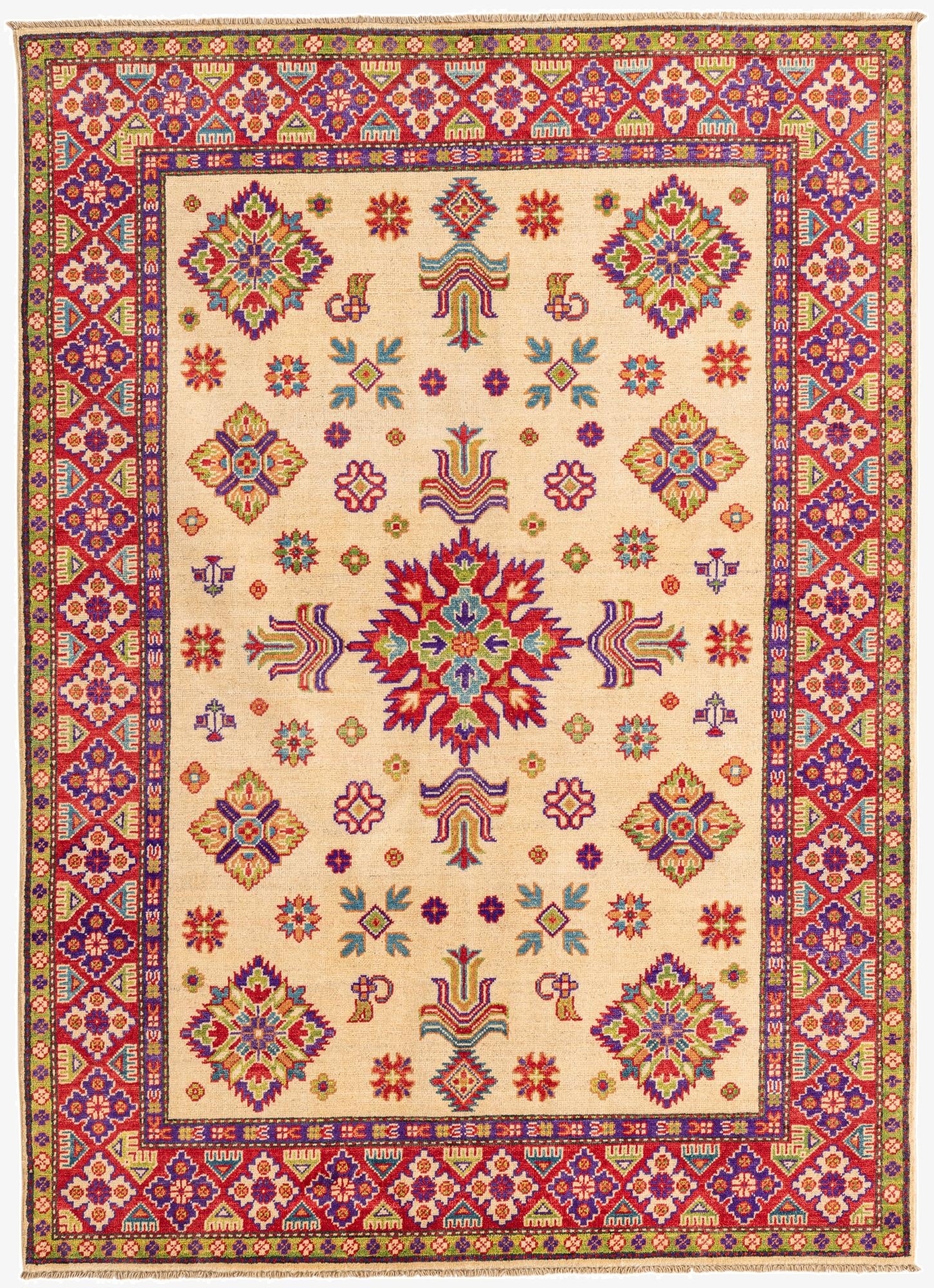  5' x 6' 10  Hand Knotted Kazak Rug