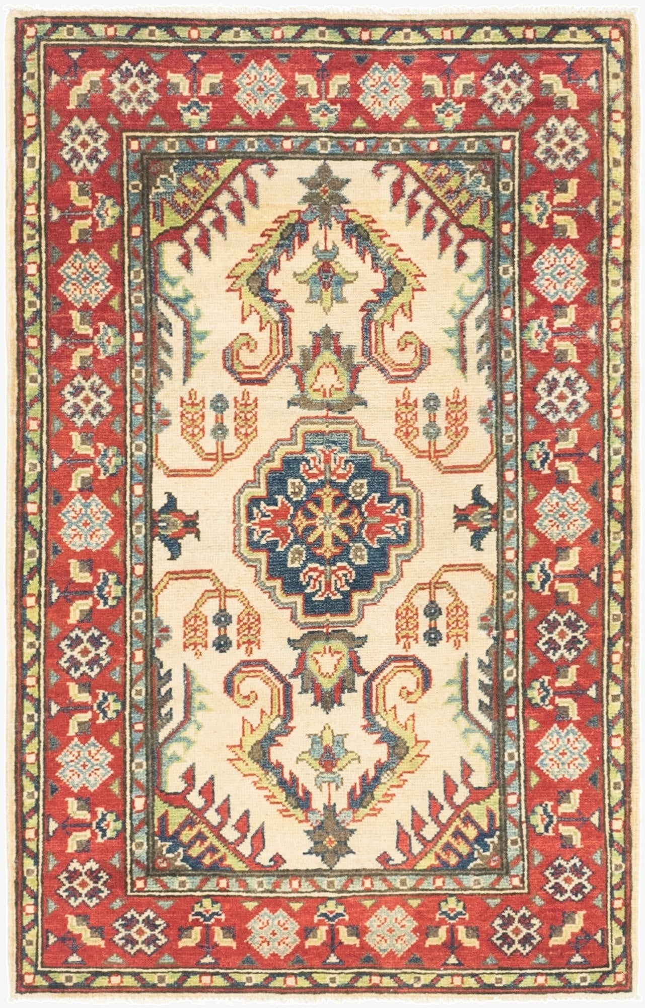  2' 10 x 4' 5  Hand Knotted Kazak Rug
