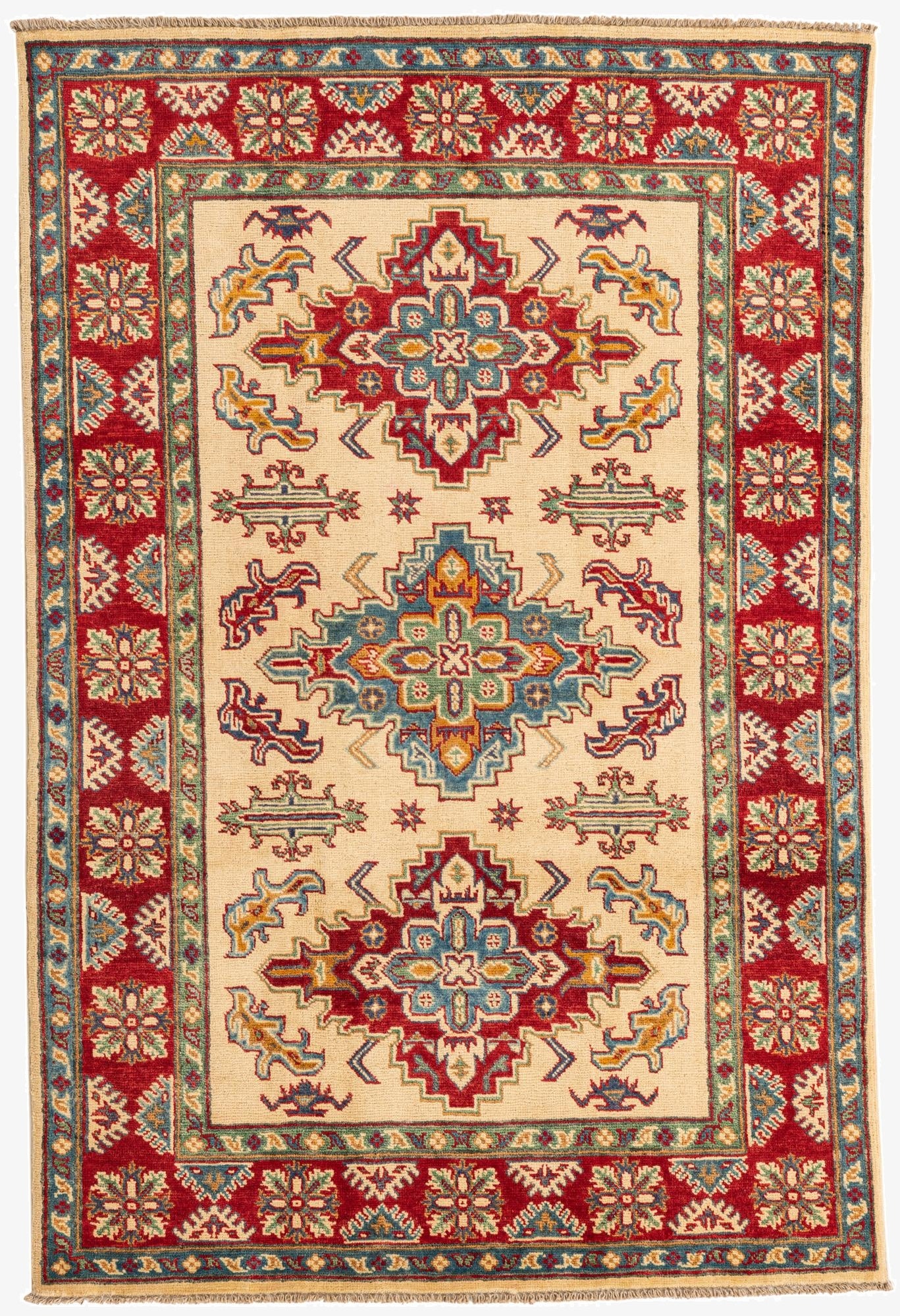  3' 10 x 5' 10  Hand Knotted Kazak Rug