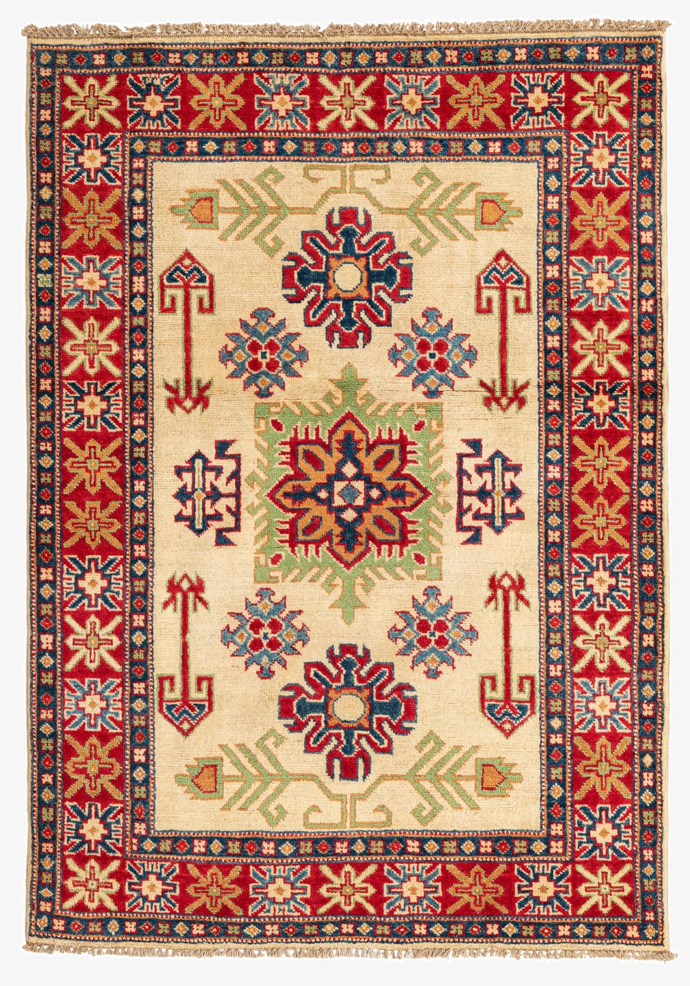  3' 5 x 4' 10  Hand Knotted Kazak Rug