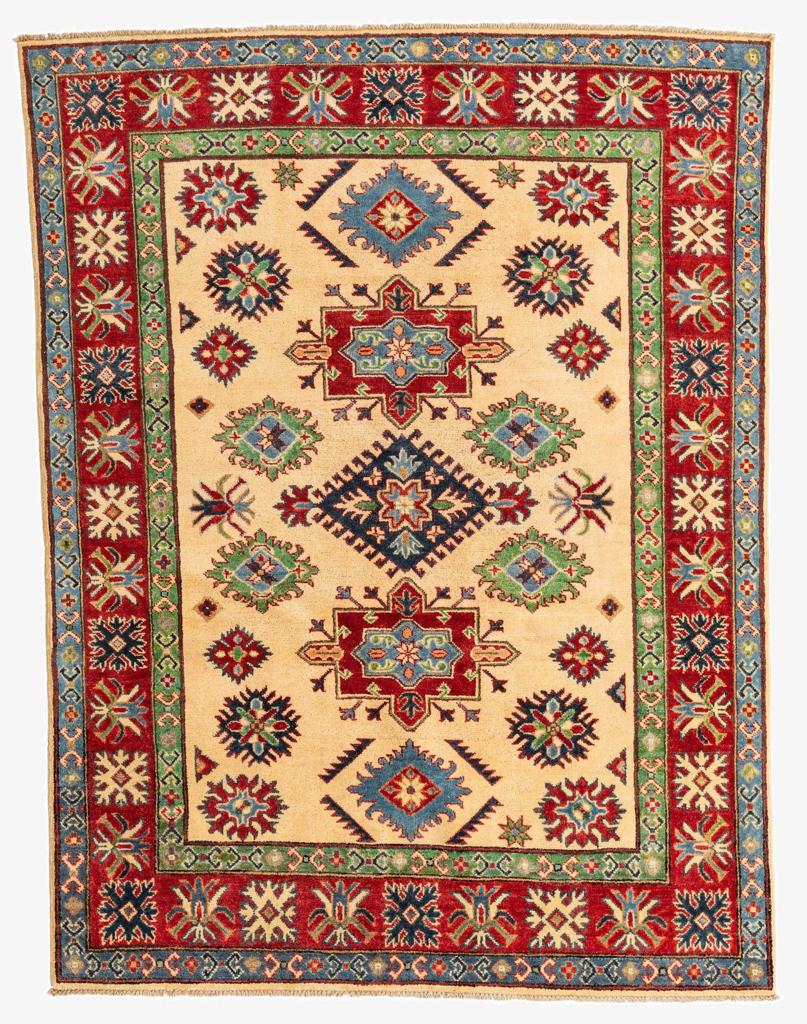  5' x 6' 8  Hand Knotted Kazak Rug