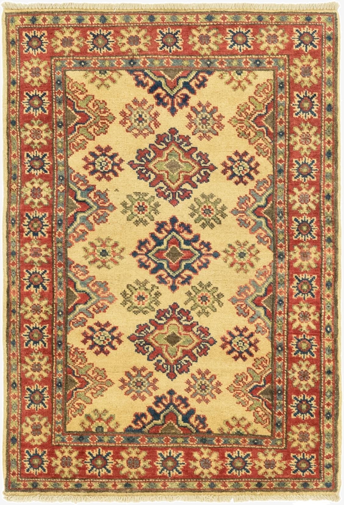  2' 9 x 4'  Hand Knotted Kazak Rug