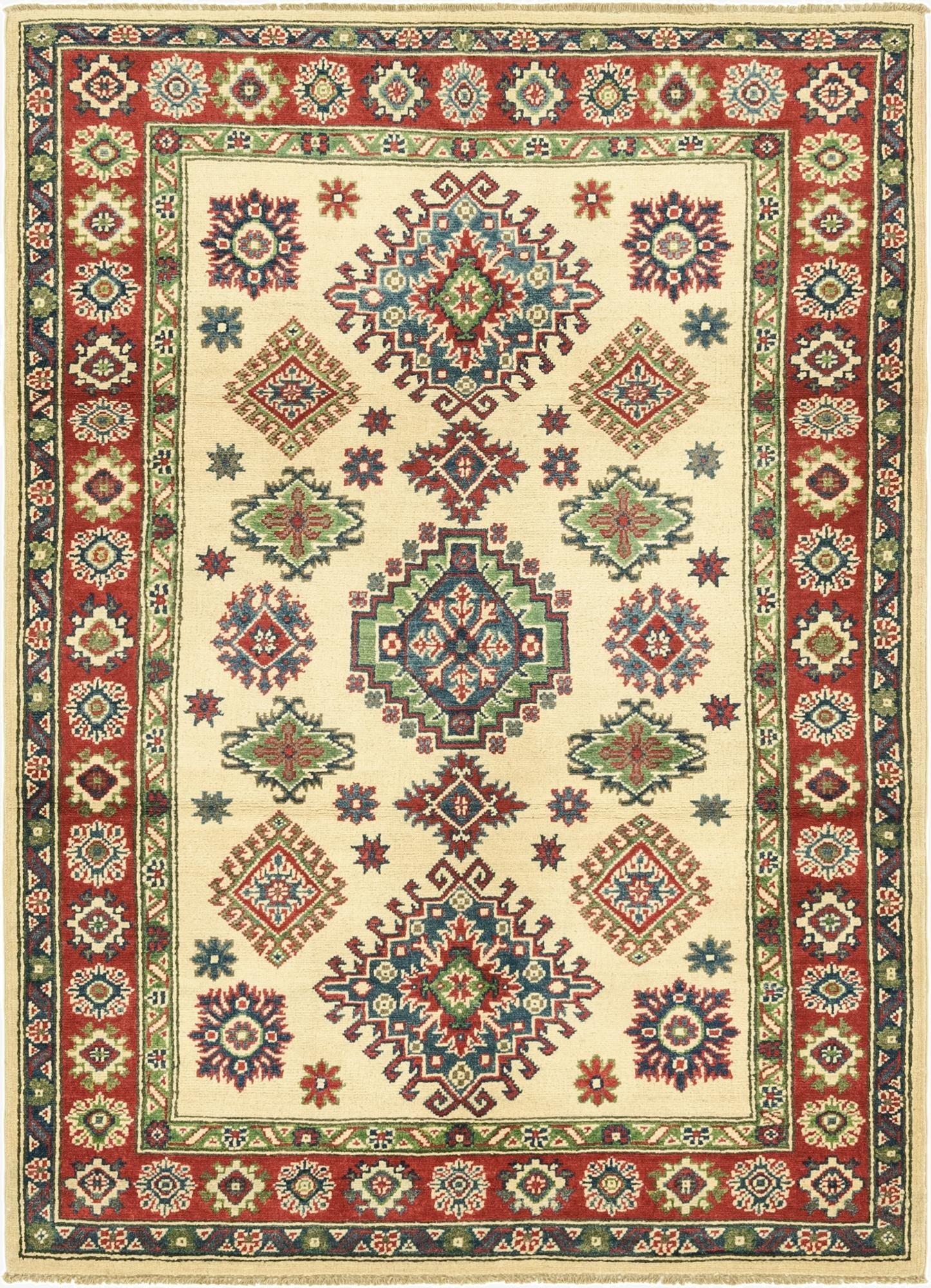  4' x 5' 10  Hand Knotted Kazak Rug