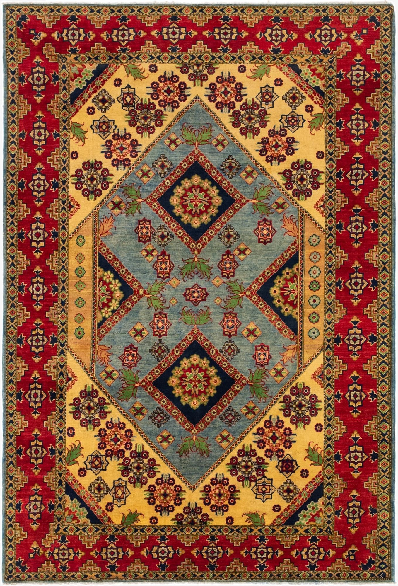 6' 8 x 9' 11  Hand Knotted Kazak Rug