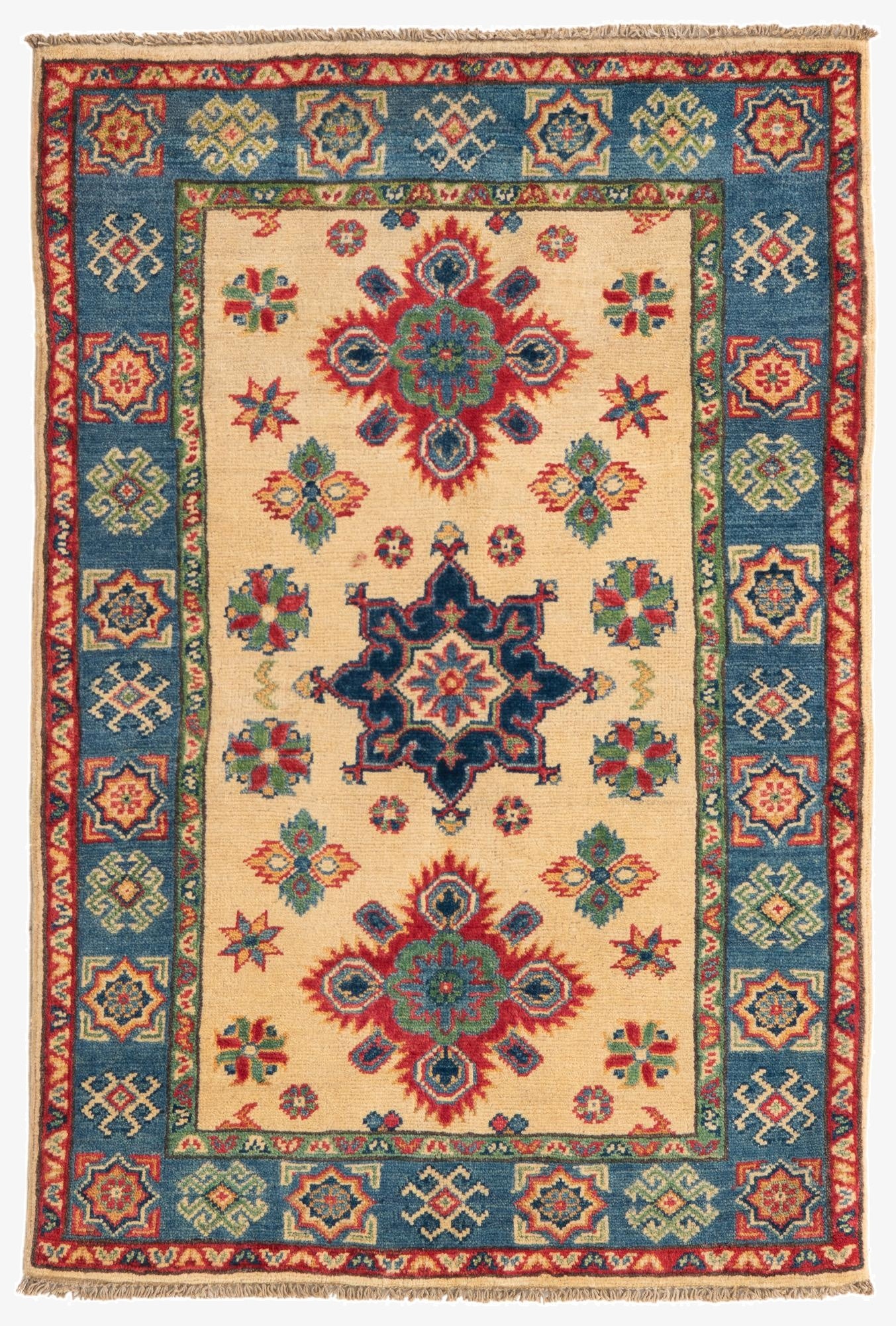  2' 9 x 4' 1  Hand Knotted Kazak Rug