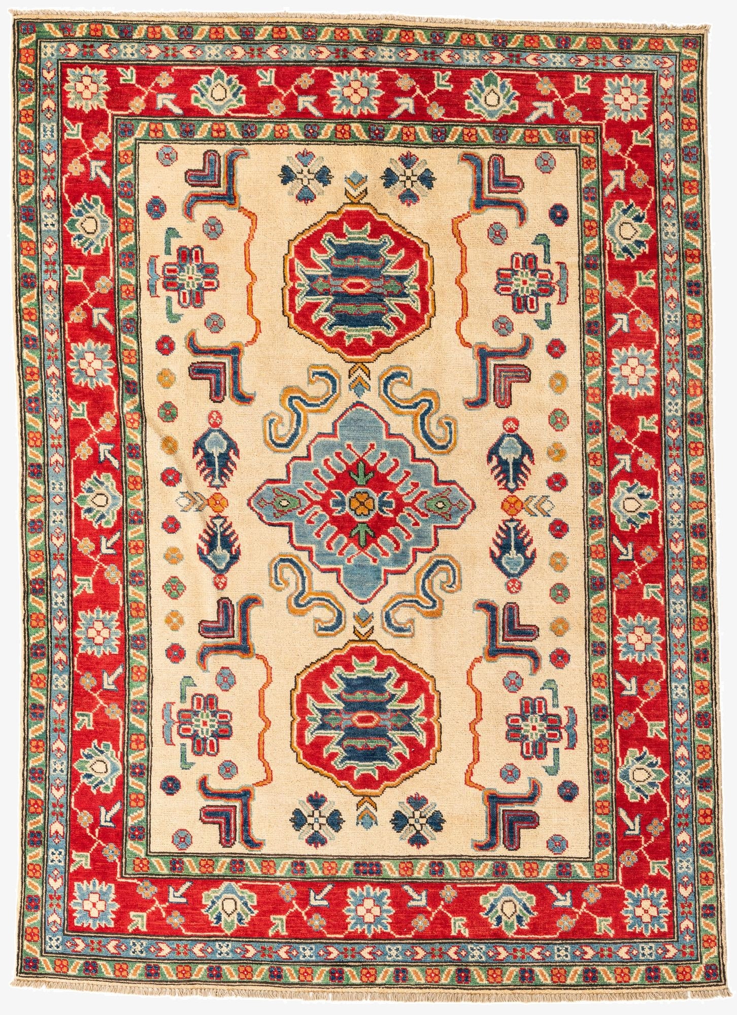  5' x 6' 10  Hand Knotted Kazak Rug
