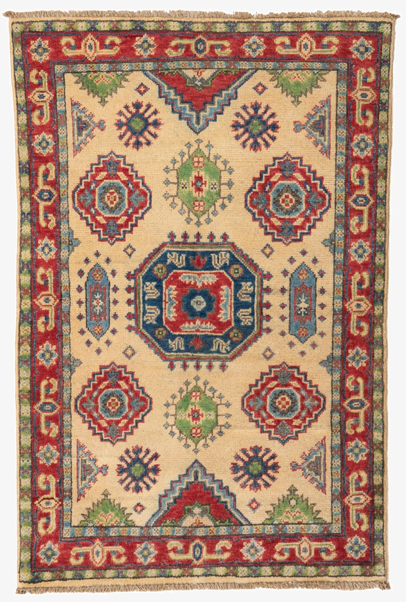  2' 8 x 4'  Hand Knotted Kazak Rug