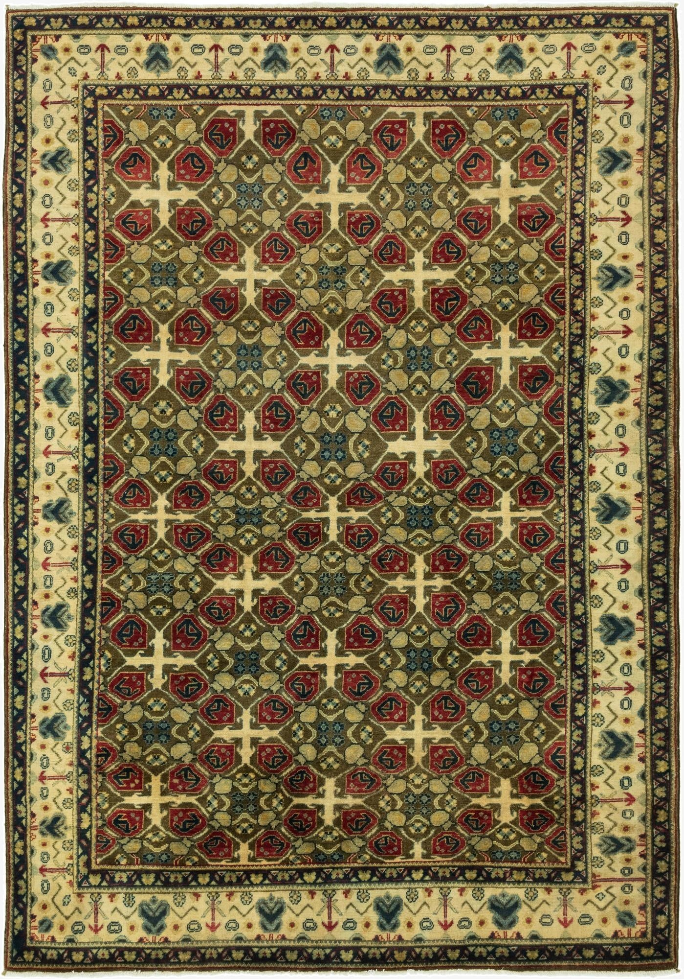  6' 9 x 9' 9  Hand Knotted Kazak Rug