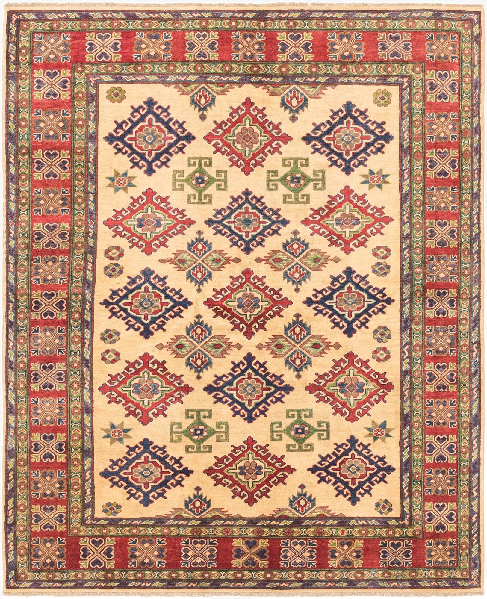  6' 9 x 9' 3  Hand Knotted Kazak Rug