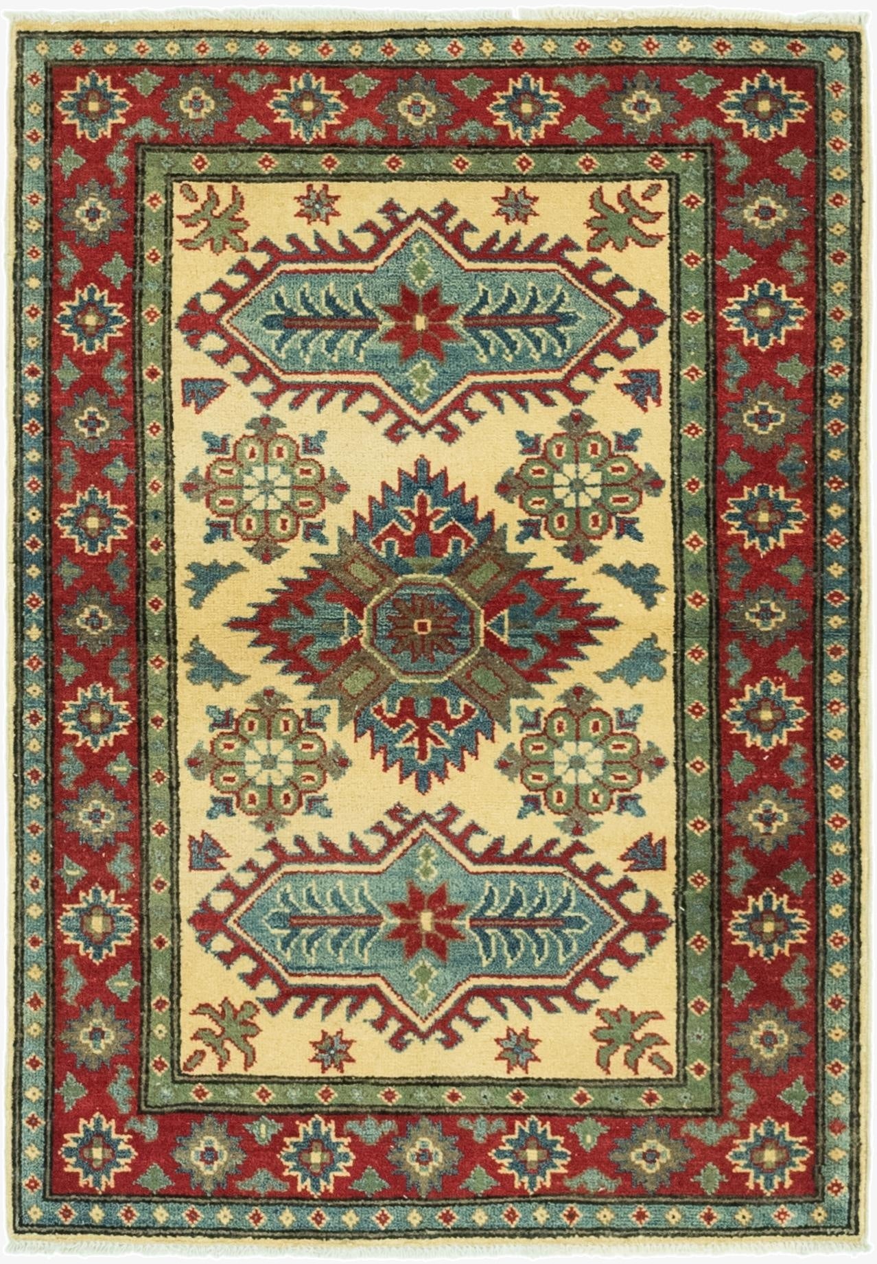  3' 3 x 4' 9  Hand Knotted Kazak Rug