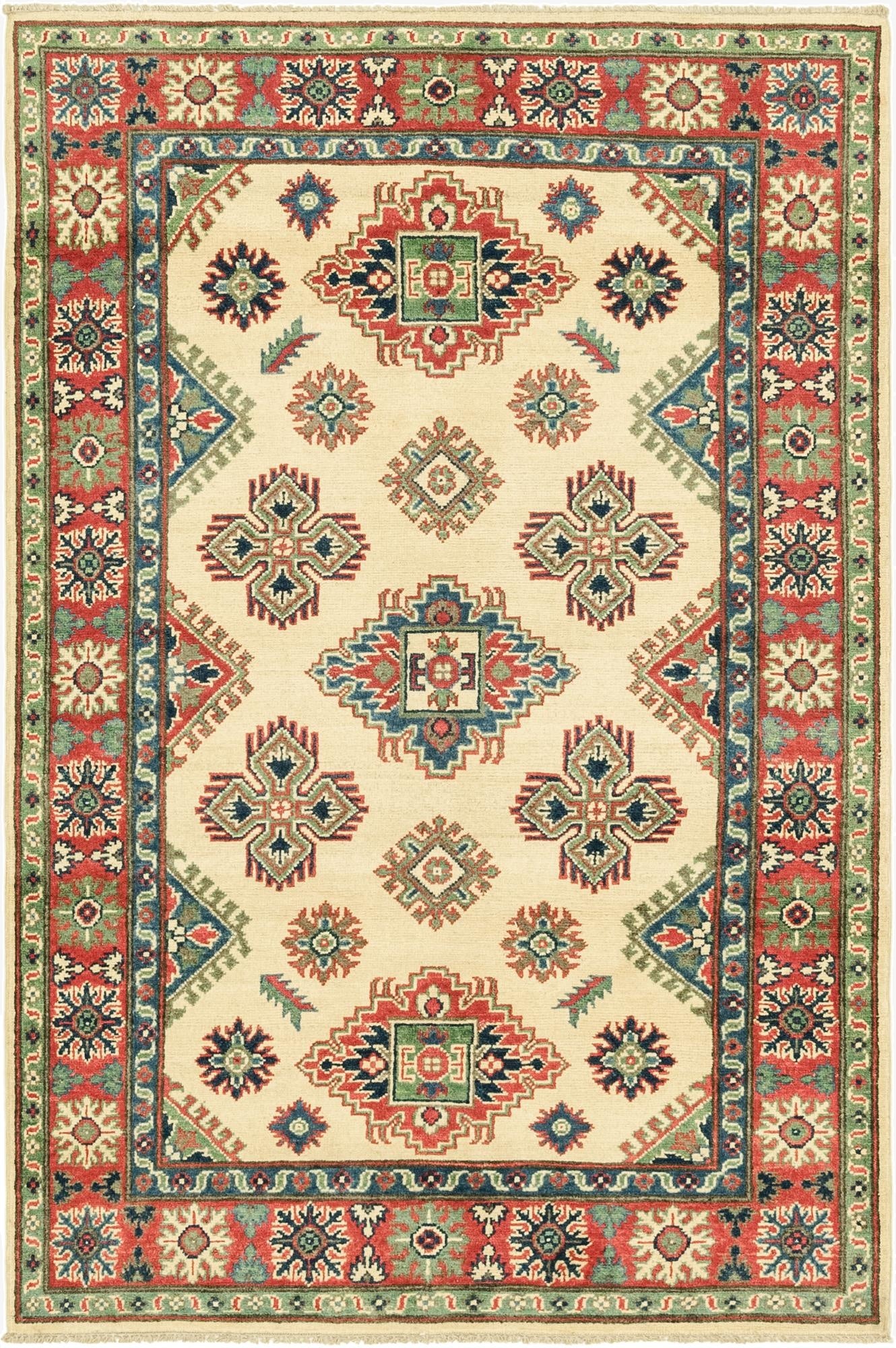  3' 9 x 6'  Hand Knotted Kazak Rug
