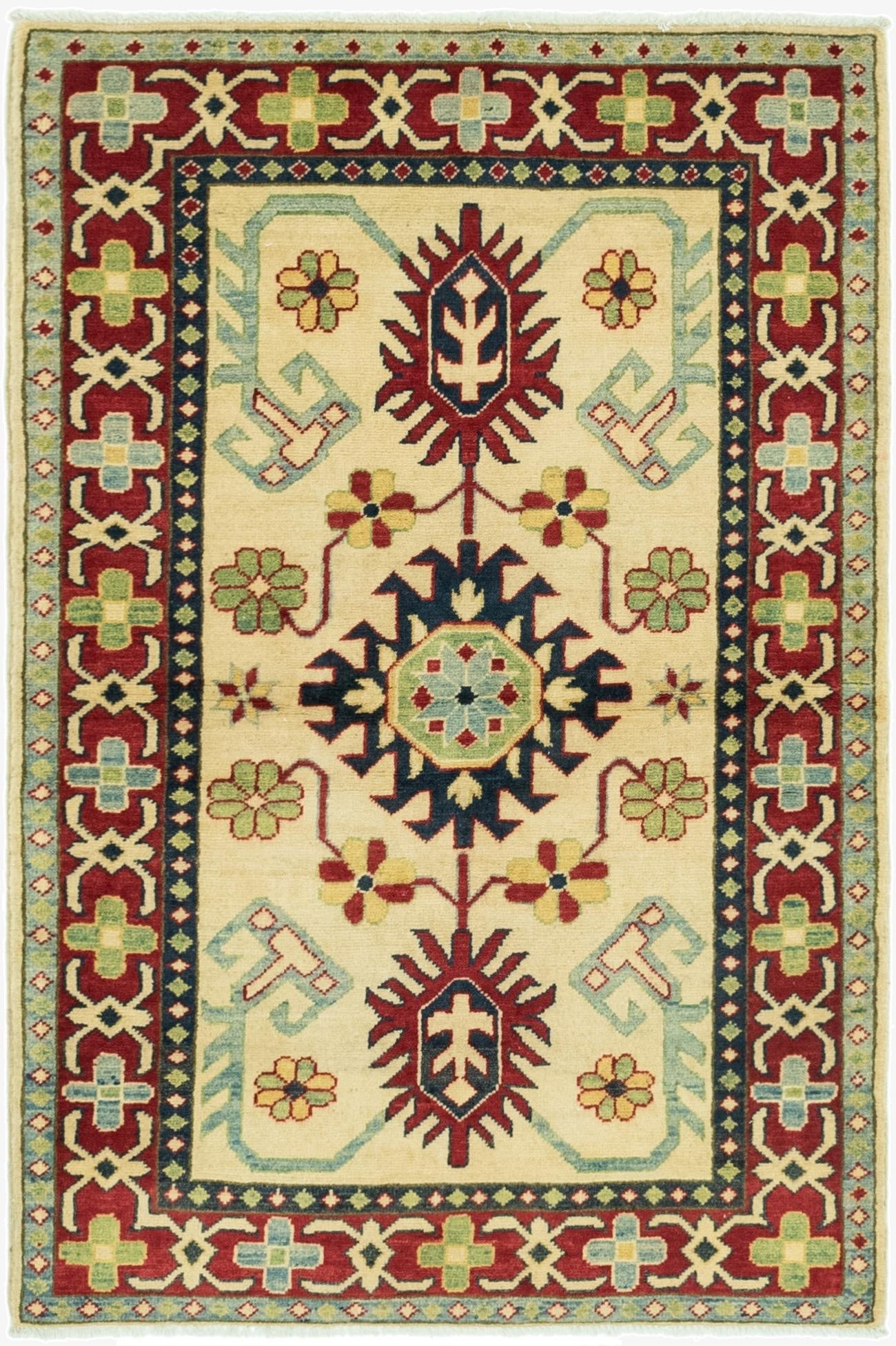  3' 3 x 5'  Hand Knotted Kazak Rug