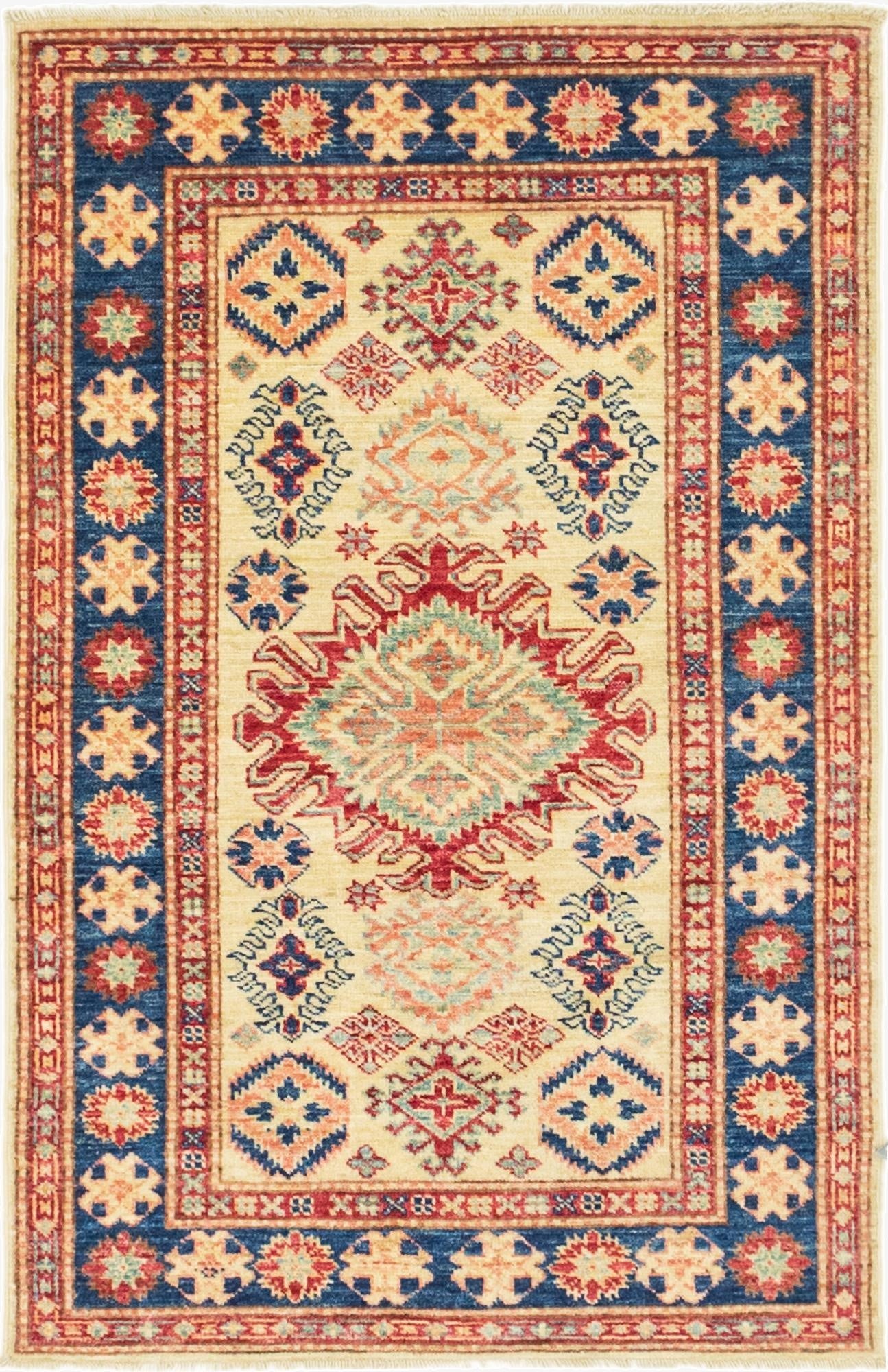  2' 7 x 4'  Hand Knotted Kazak Oriental Rug