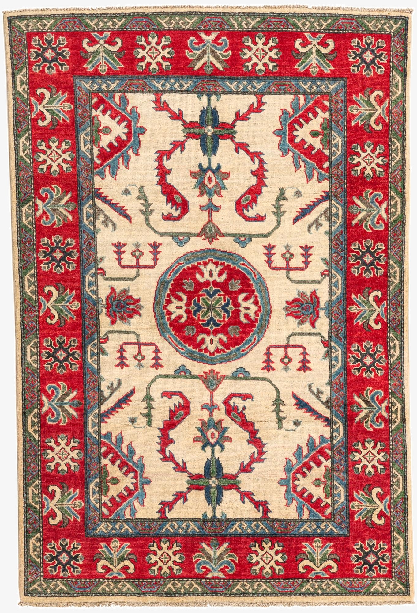  3' 10 x 5' 9  Hand Knotted Kazak Rug