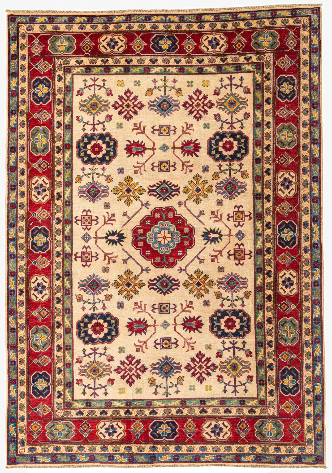  6' 8 x 9' 5  Hand Knotted Kazak Rug