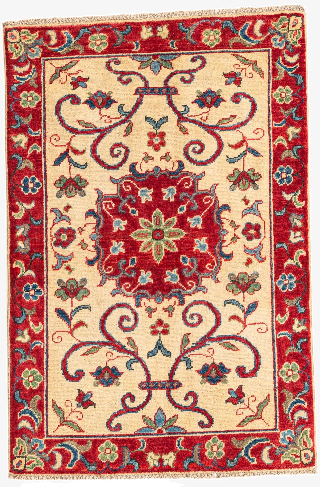  2' 8 x 4'  Hand Knotted Kazak Rug
