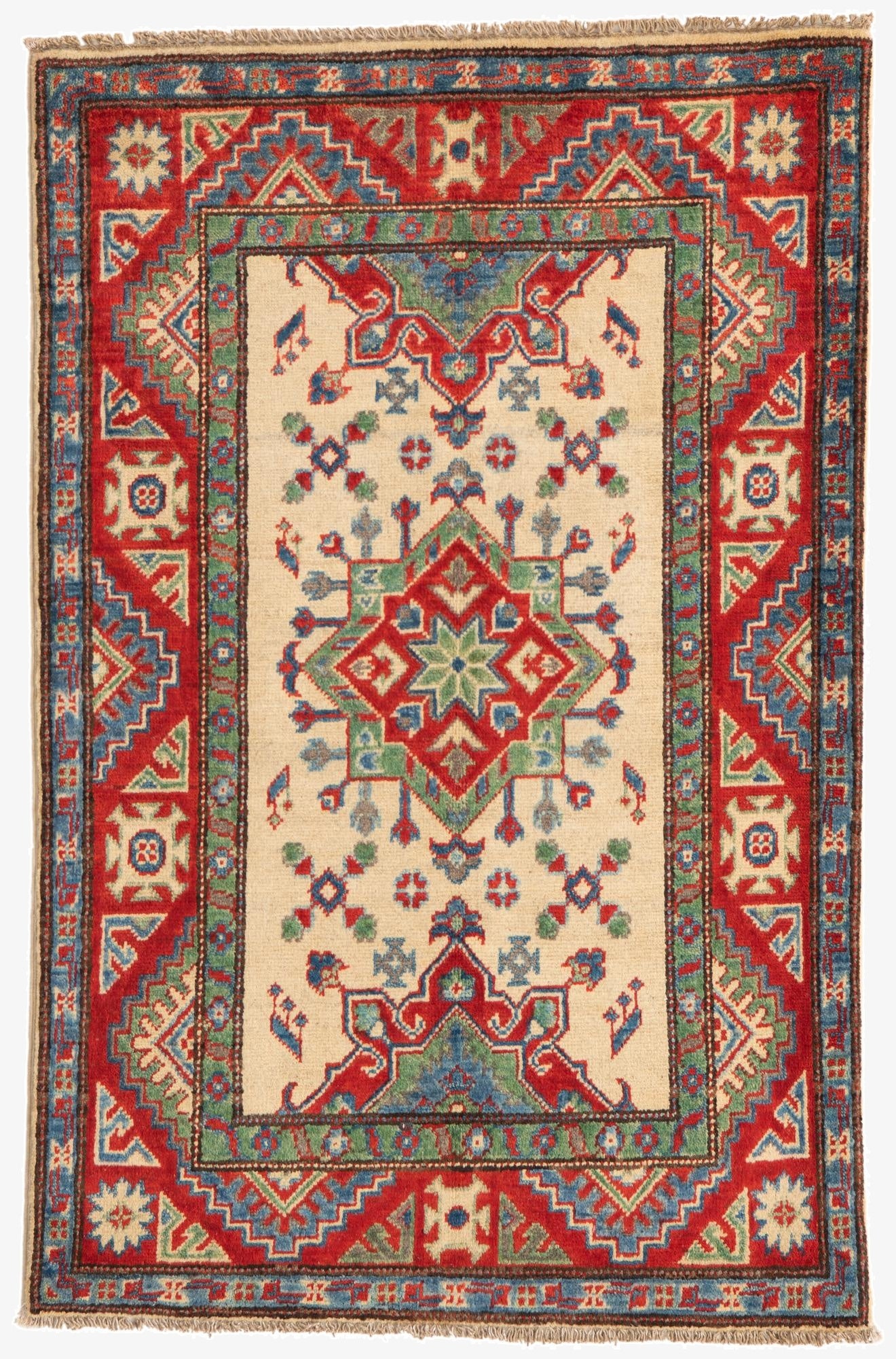  2' 9 x 4' 3  Hand Knotted Kazak Rug