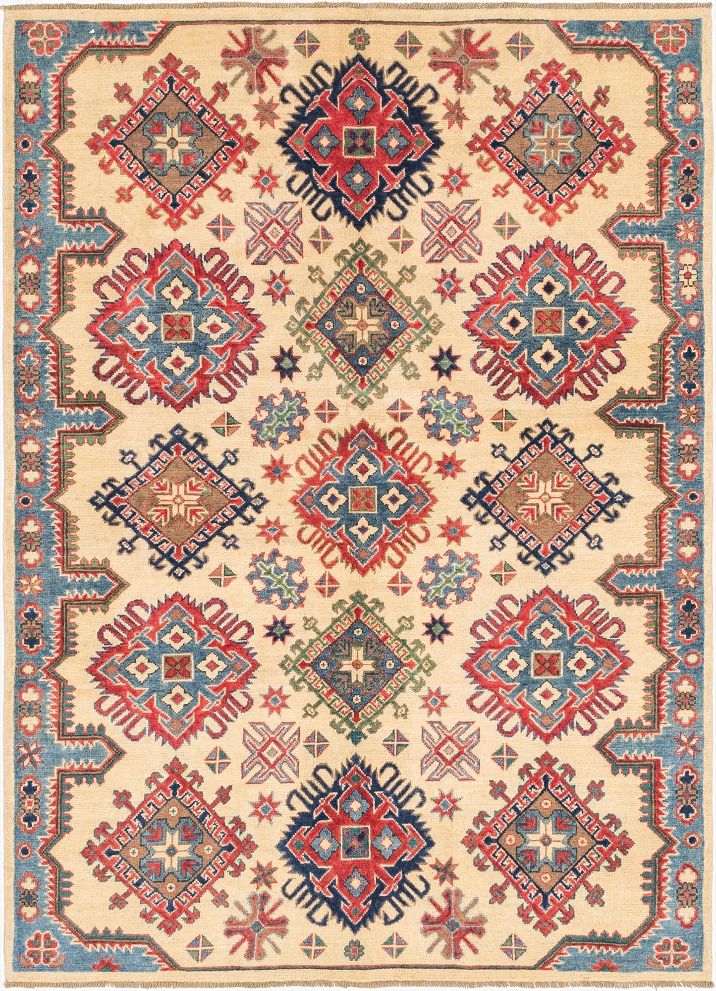  5' x 6' 10  Hand Knotted Kazak Rug