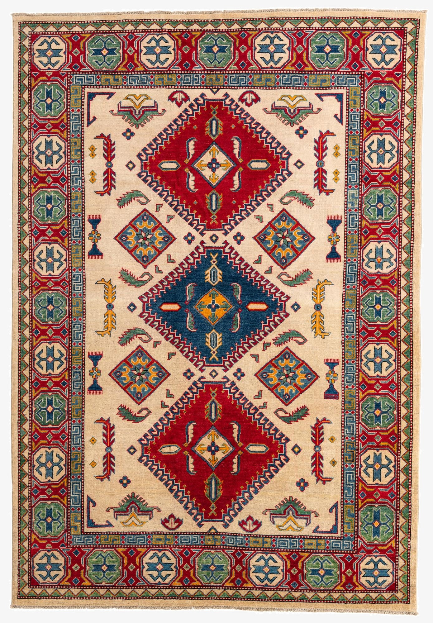  6' 6 x 9' 5  Hand Knotted Kazak Rug