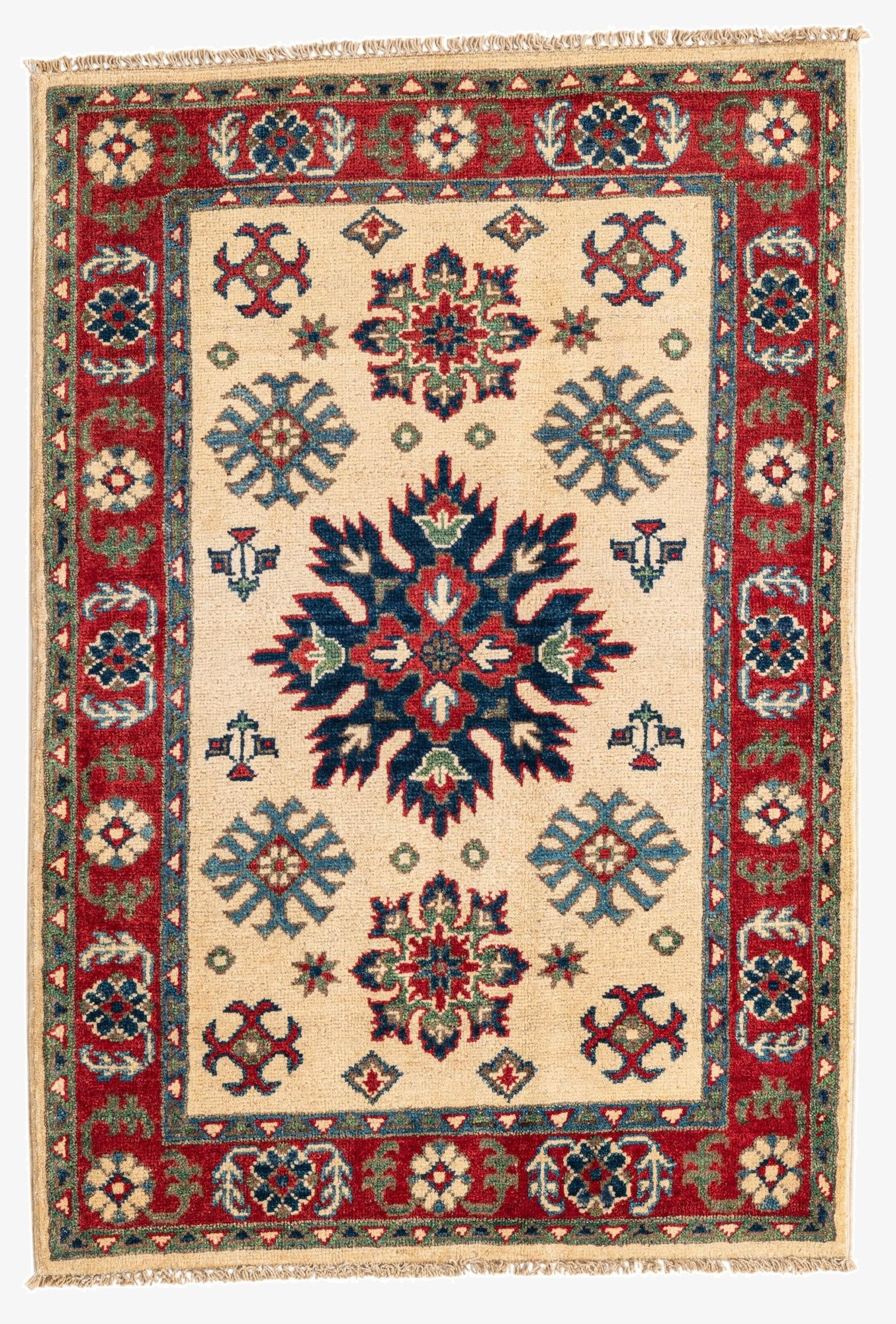  2' 9 x 4'  Hand Knotted Kazak Rug
