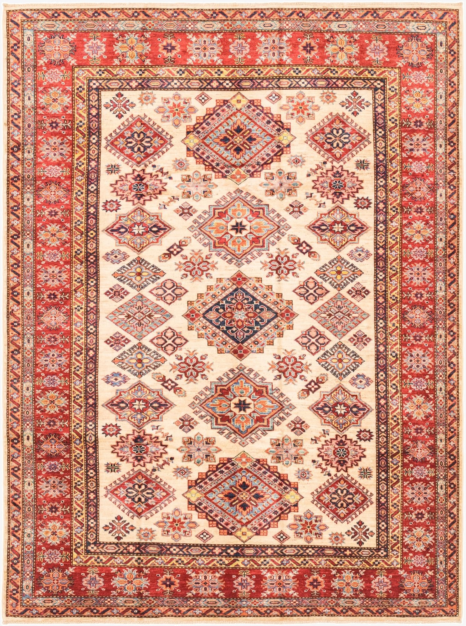  5' 9 x 7' 9  Hand Knotted Kazak Oriental Rug