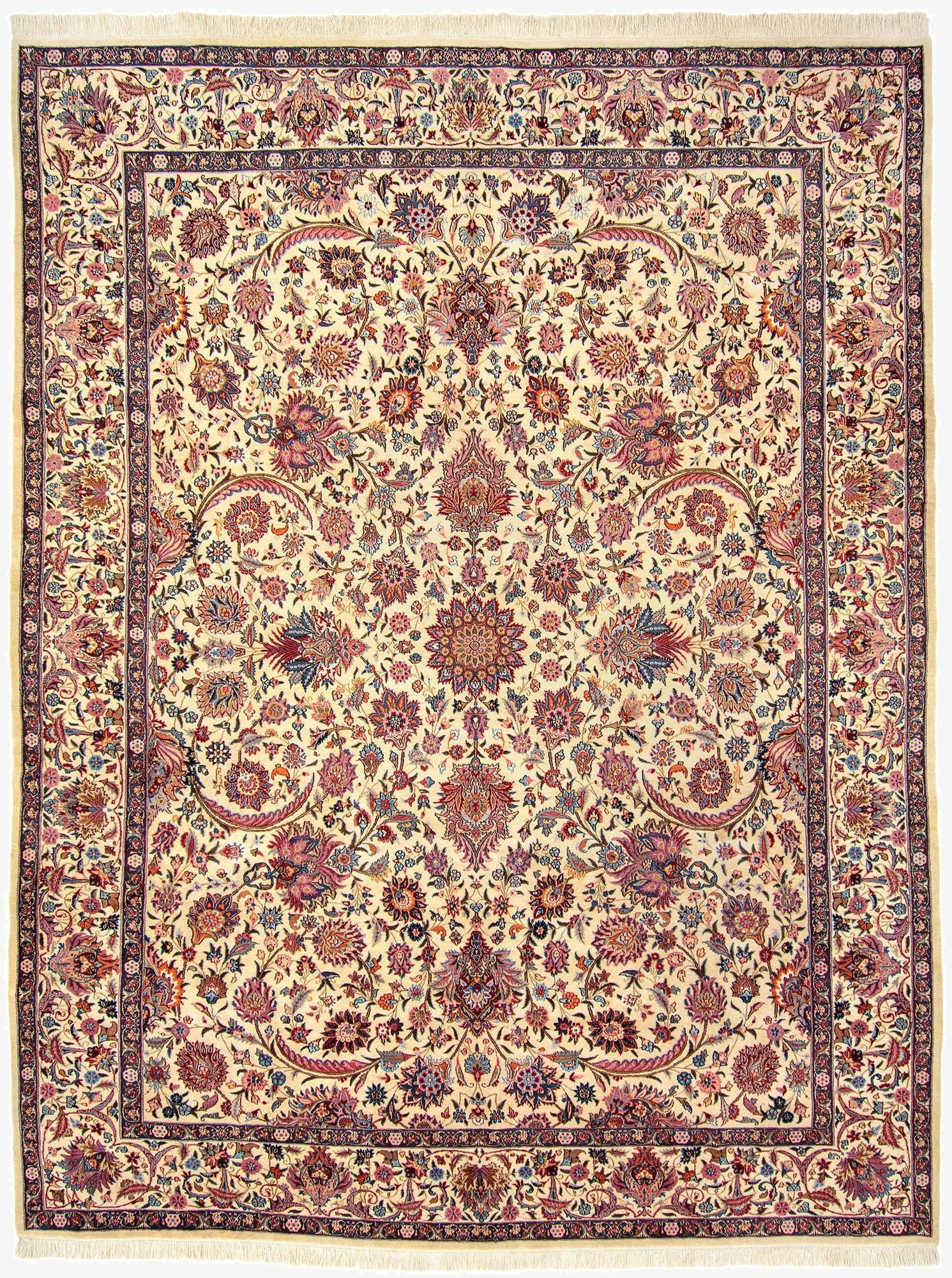  9' 9 x 12' 10  Hand Knotted Kerman Persian Wool Rug