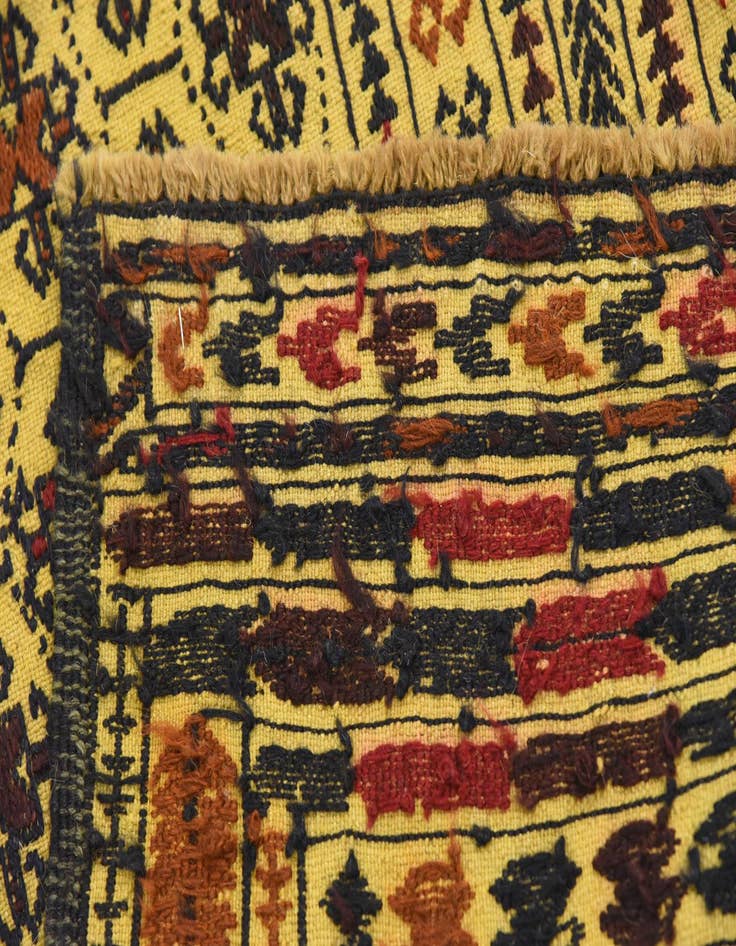 Detail image of  4' 2 x 5' 8  Hand Woven Kilim Afghan Wool Rug