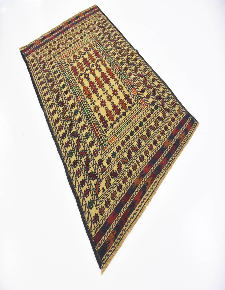 Detail image of  4' x 6' 2  Hand Woven Kilim Afghan Wool Rug